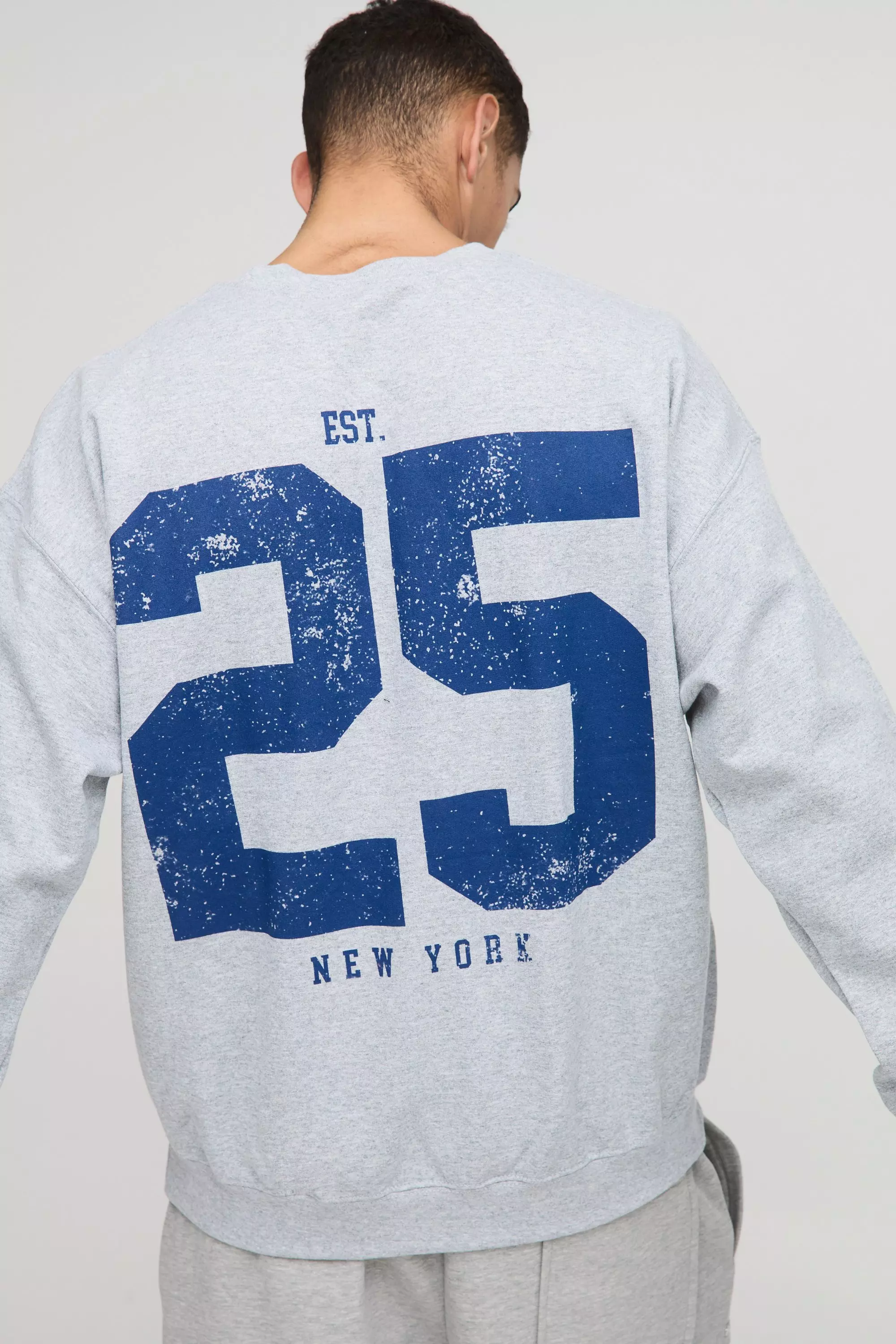 Grey marl Oversized Gelicenseerde NFL Giants Trui alternatieve afbeelding