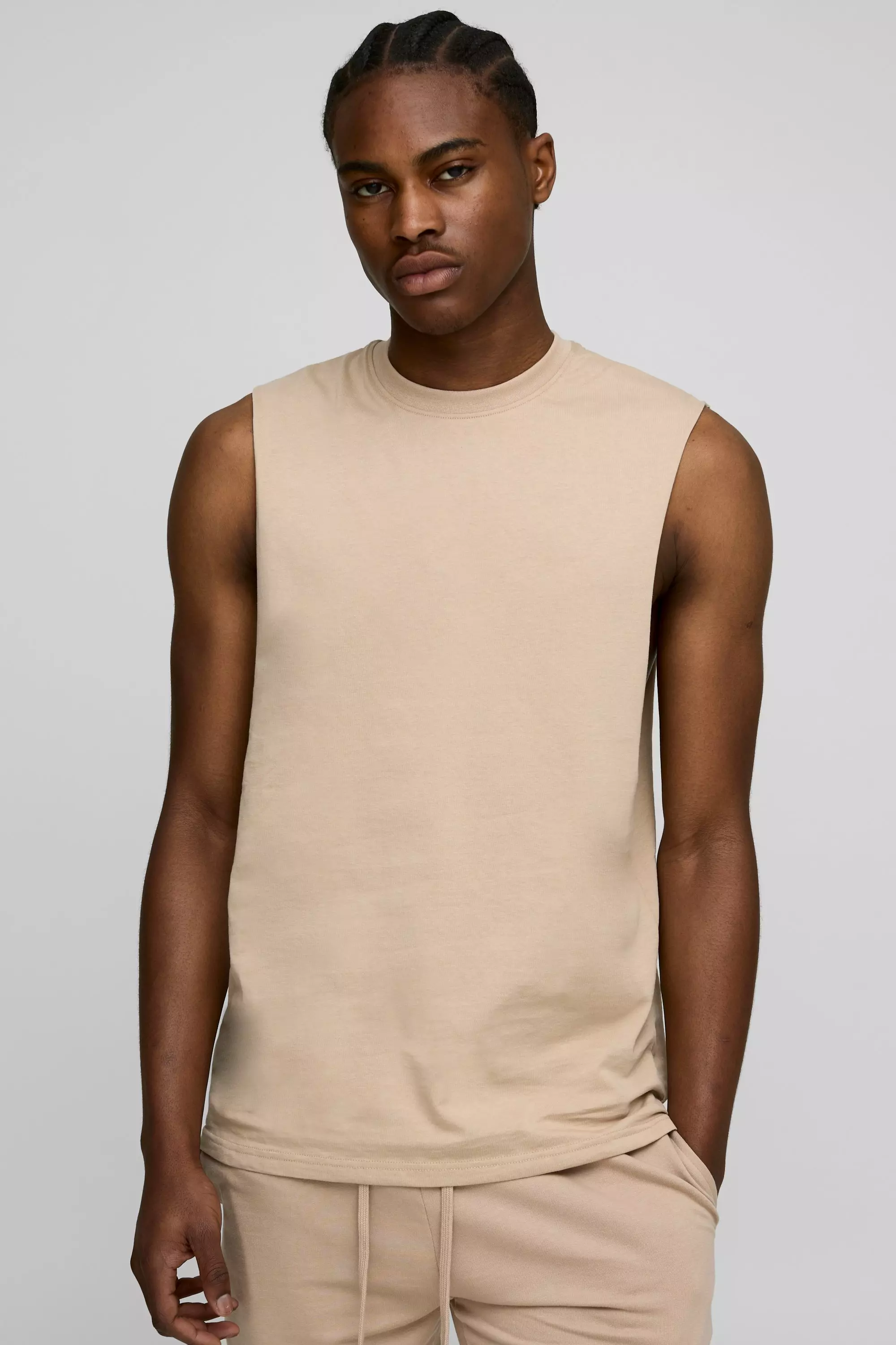 Canotta Basic con giromanica ampio, Mocha immagine alternativa