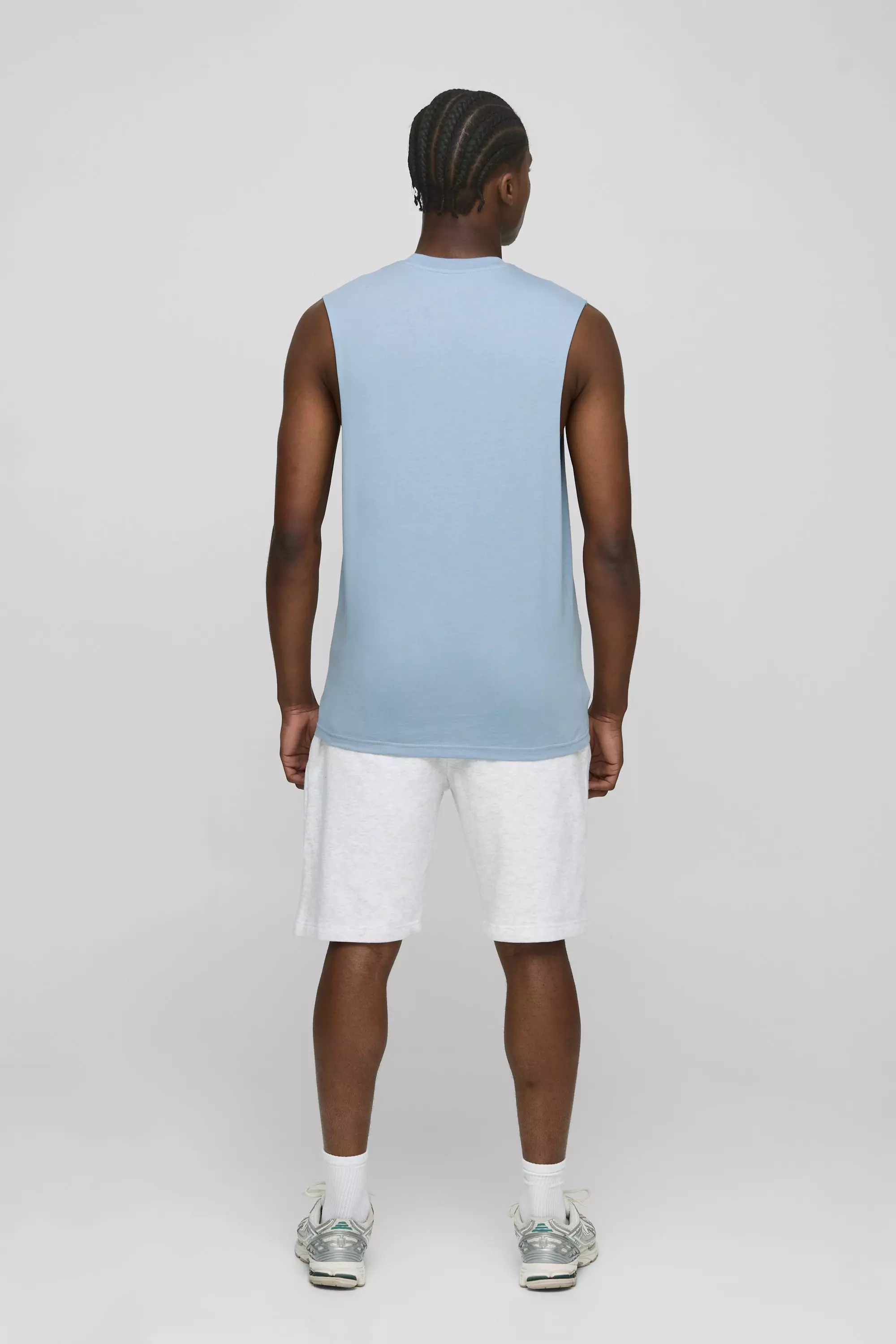Powder blue Regular Fit Basic Drop Armhole Tank alternative image