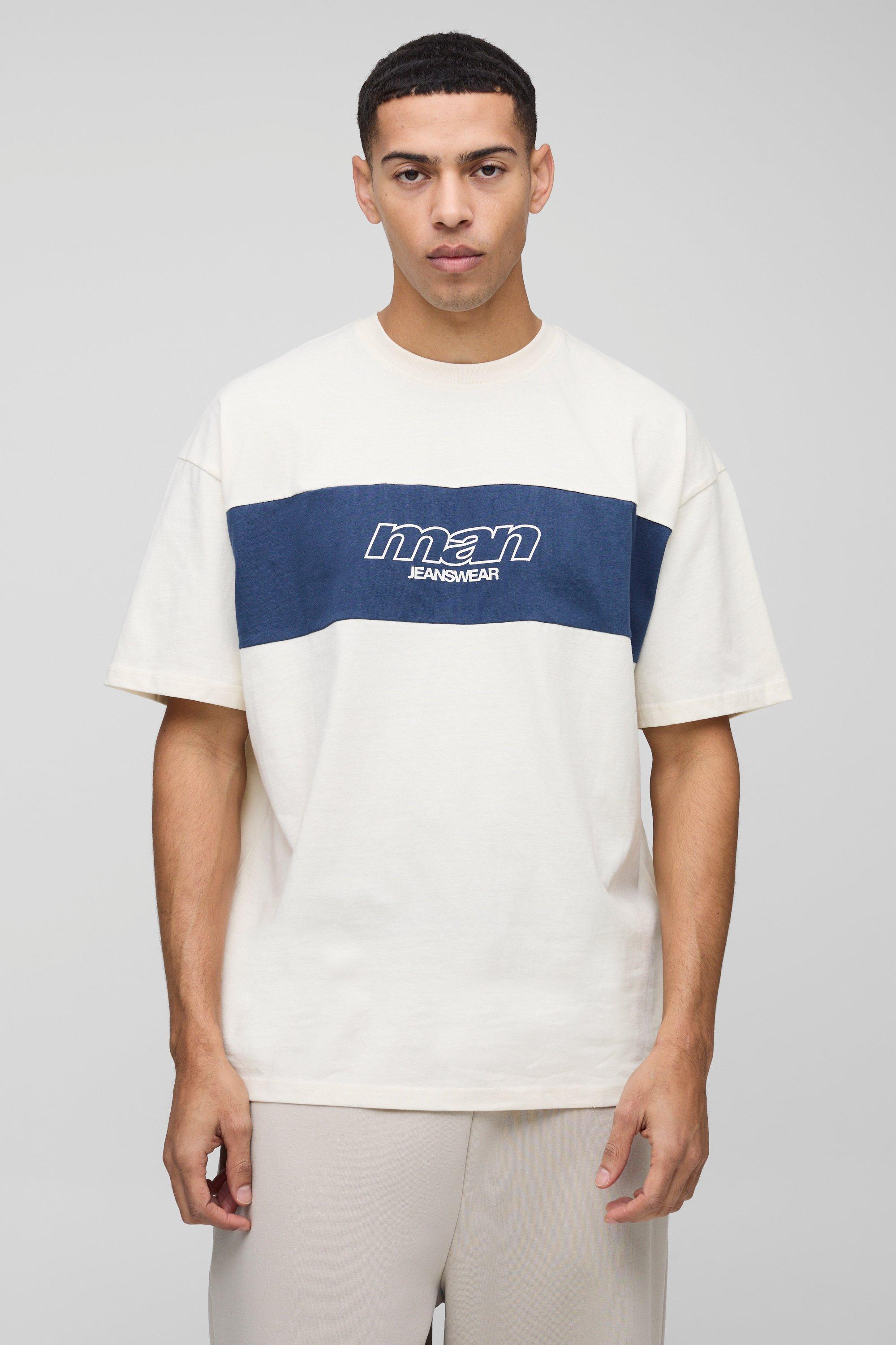 Oversized Man Colour Block T-Shirt | boohooMAN USA