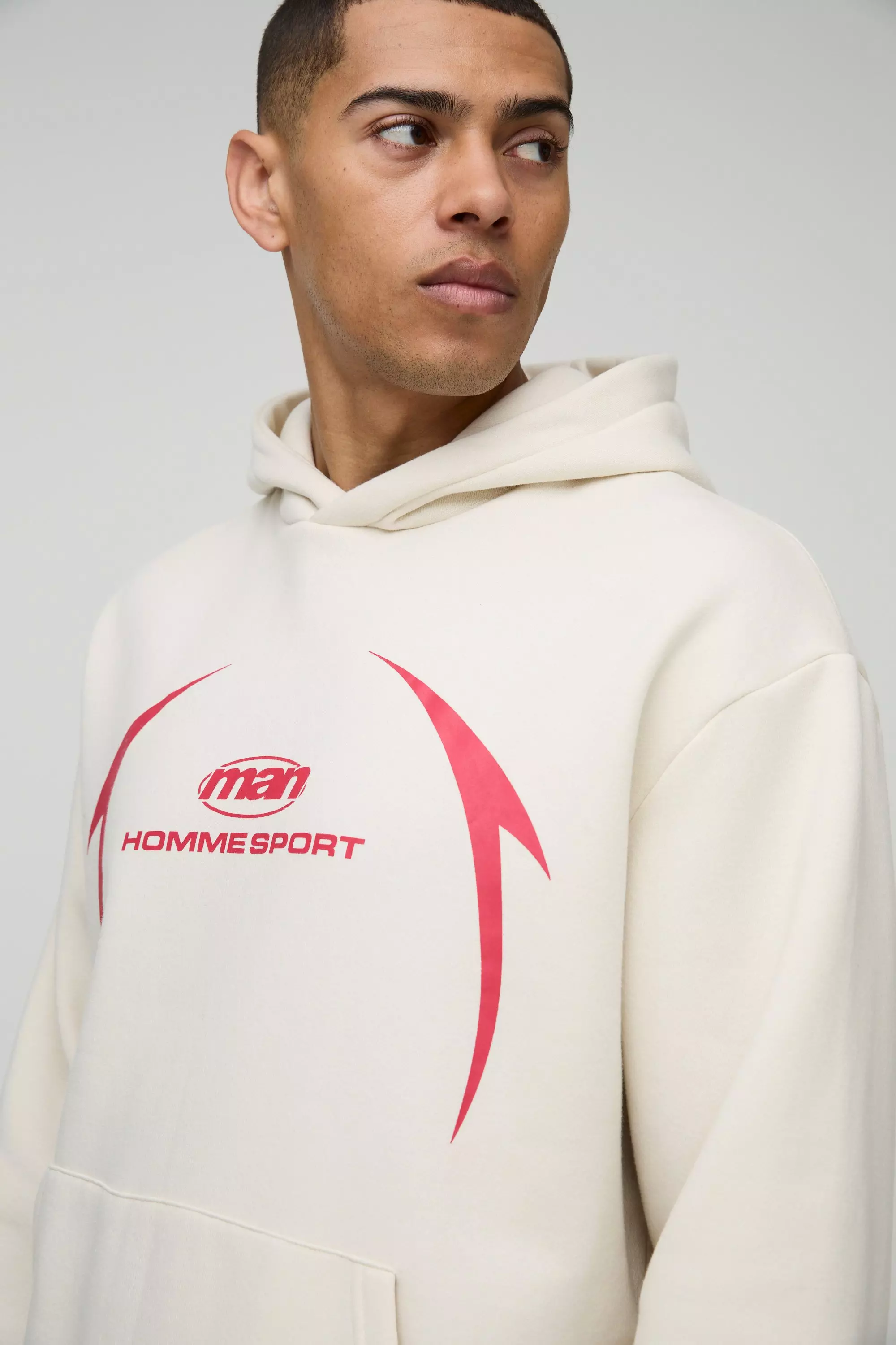 Oversized Man Hooded Short Tracksuit | boohooMAN USA