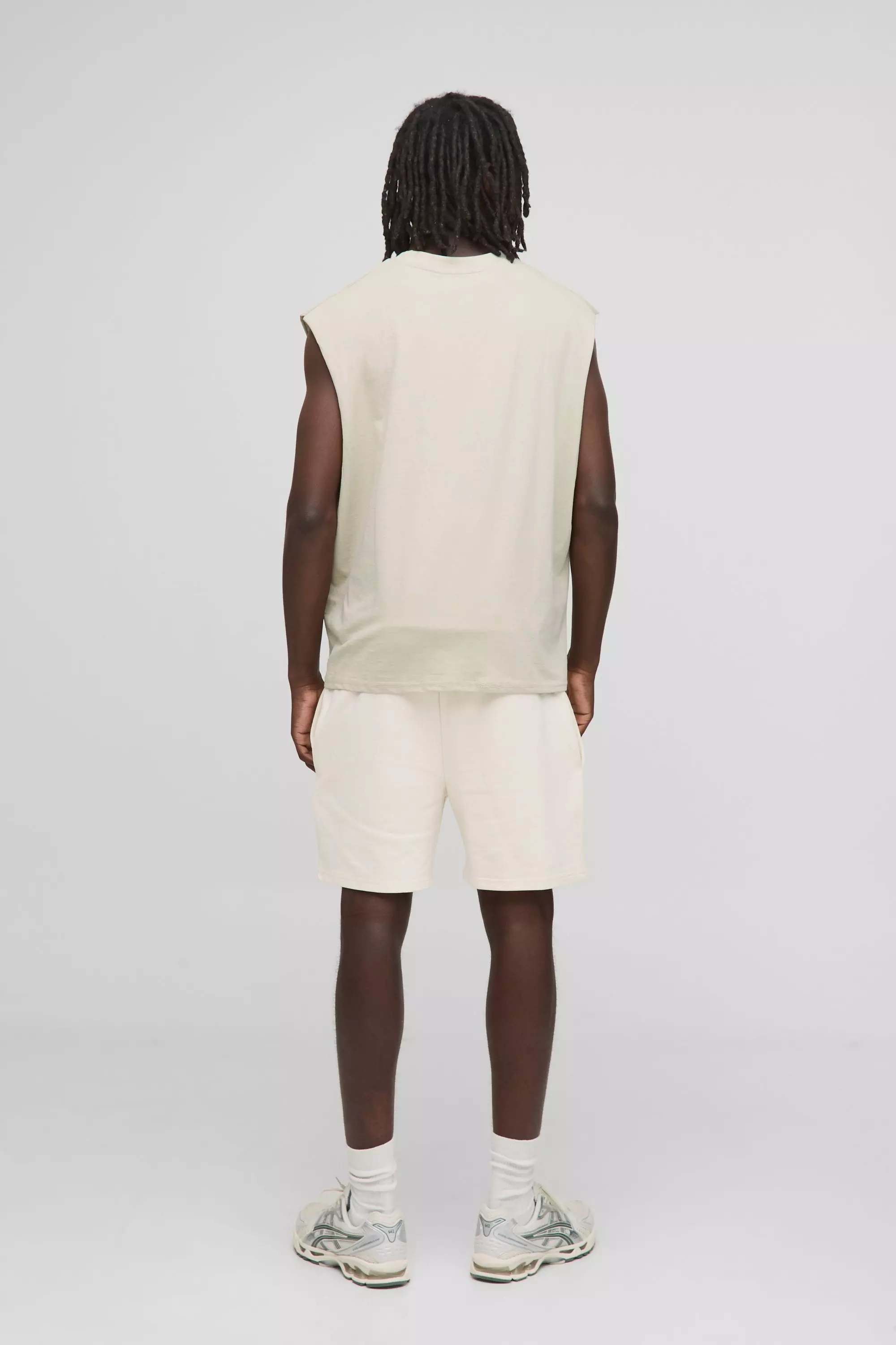 Light khaki Basic Oversized Boxy Tank alternative image