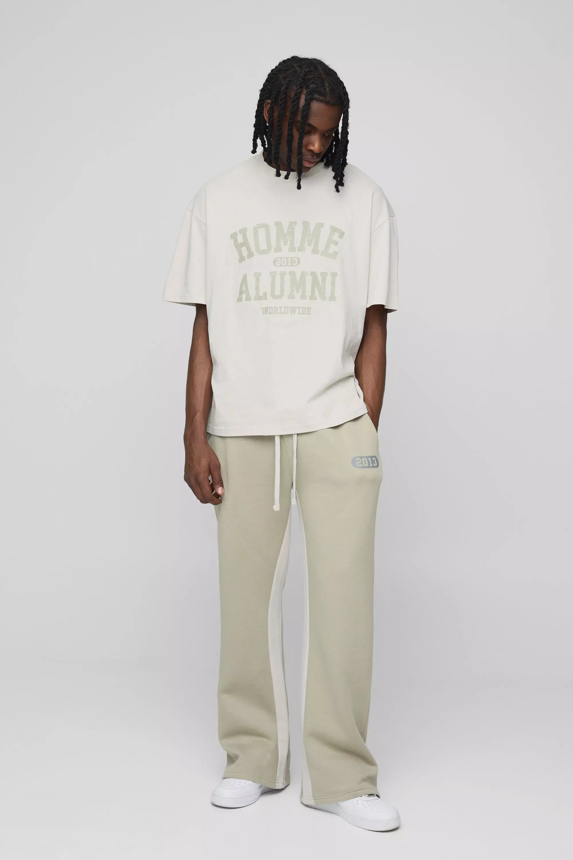 Oversized Homme T-Shirt & Gusset Jogger Long Set | boohooMAN USA