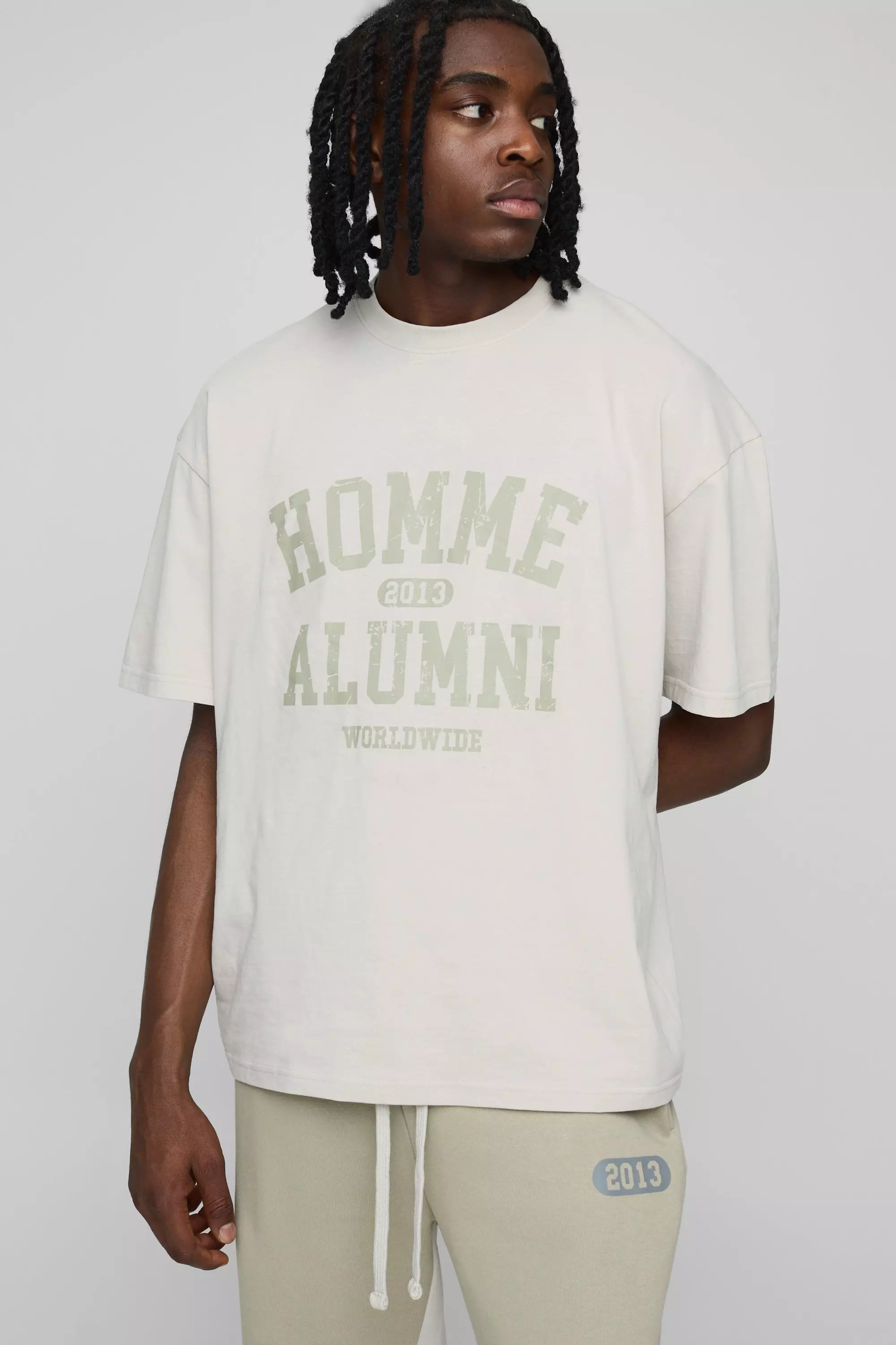Oversized Homme T-Shirt & Gusset Jogger Long Set | boohooMAN USA