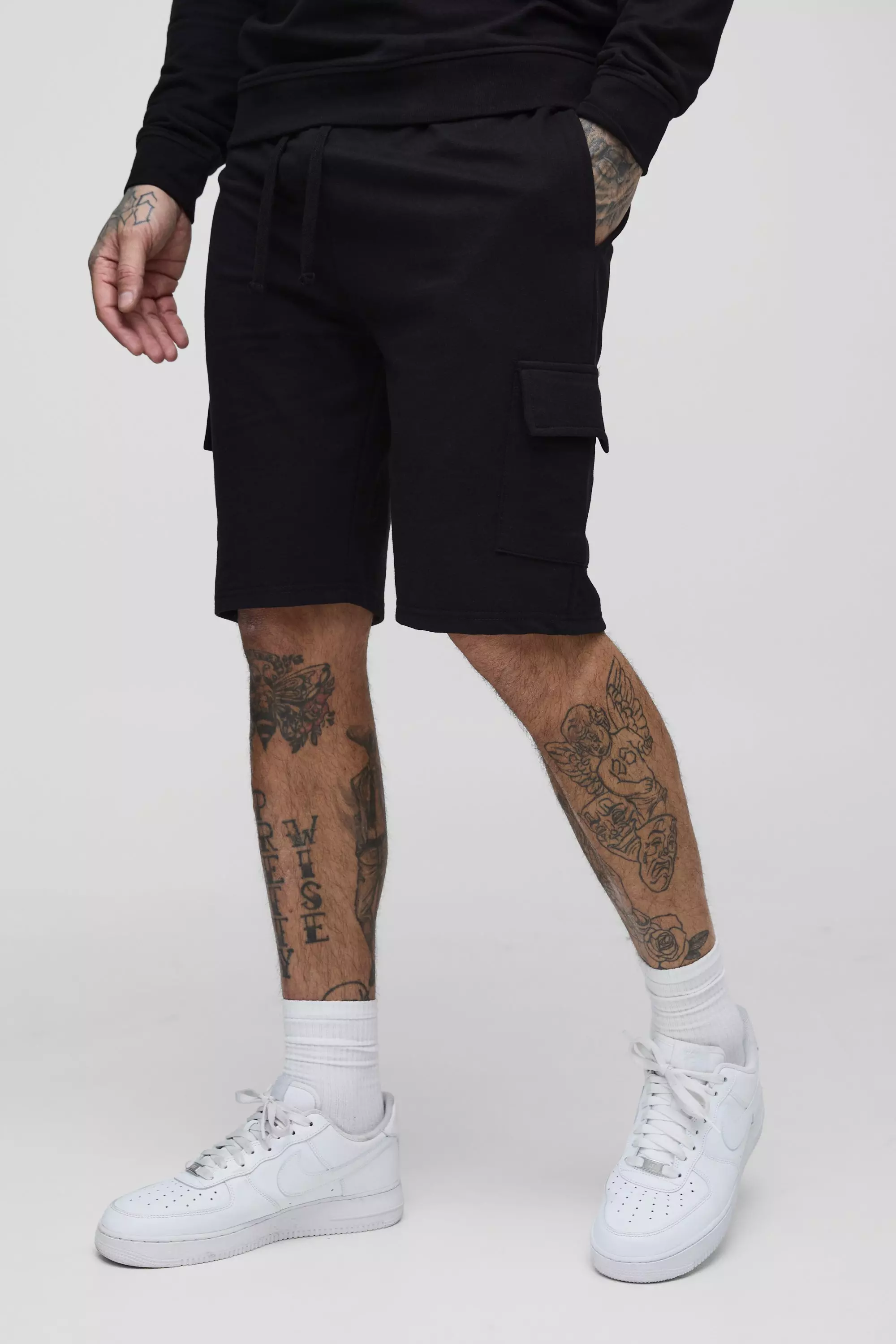 Pantaloncini Cargo Tall Basic Regular Fit, Black immagine alternativa