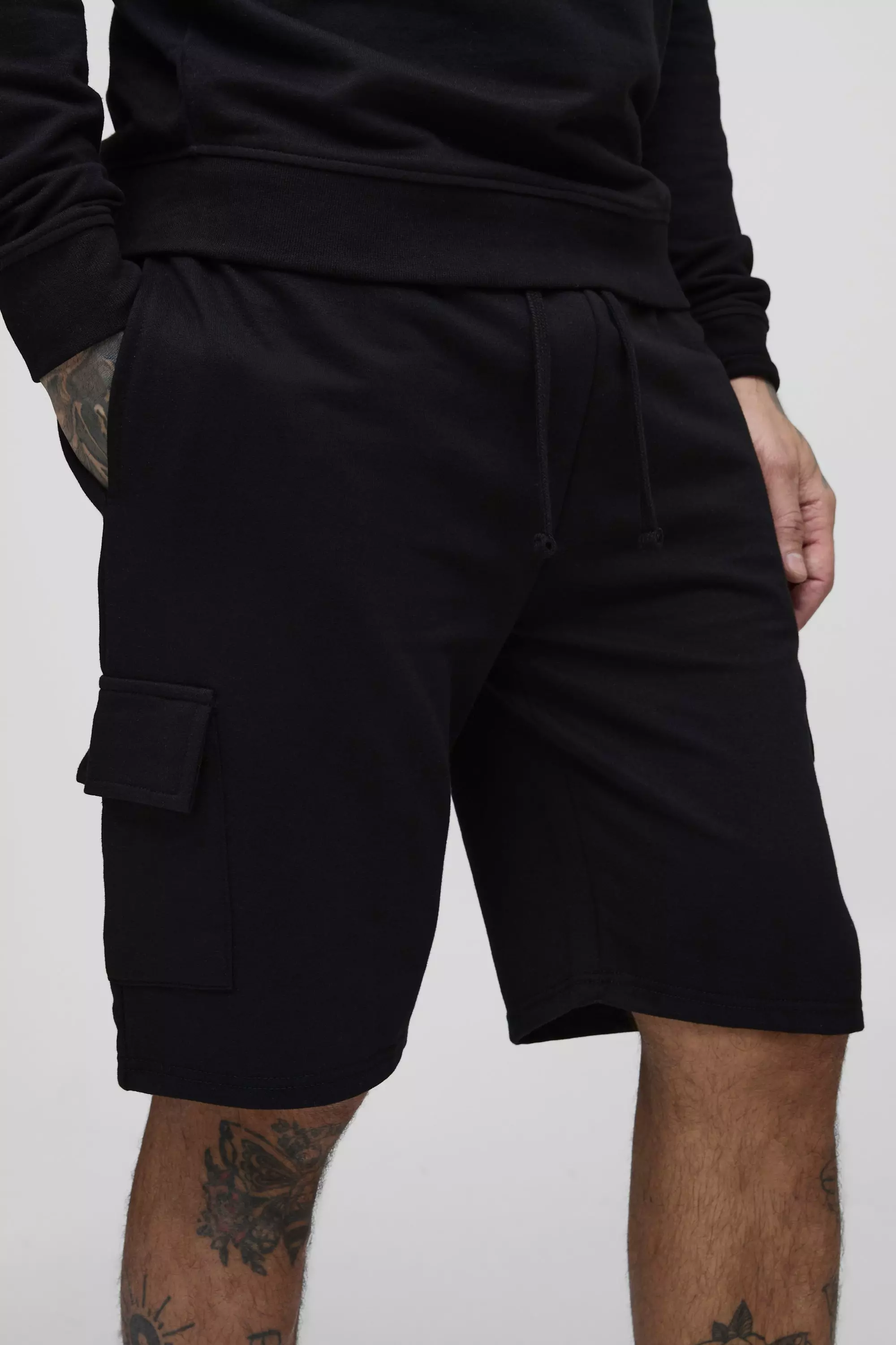 Pantaloncini Cargo Tall Basic Regular Fit, Black immagine alternativa