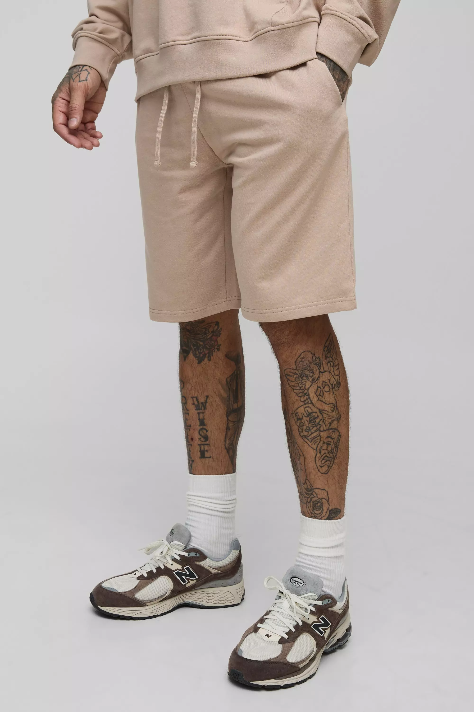 Mocha Tall 260GSM Loopback Regular Fit Basic Shorts alternative image
