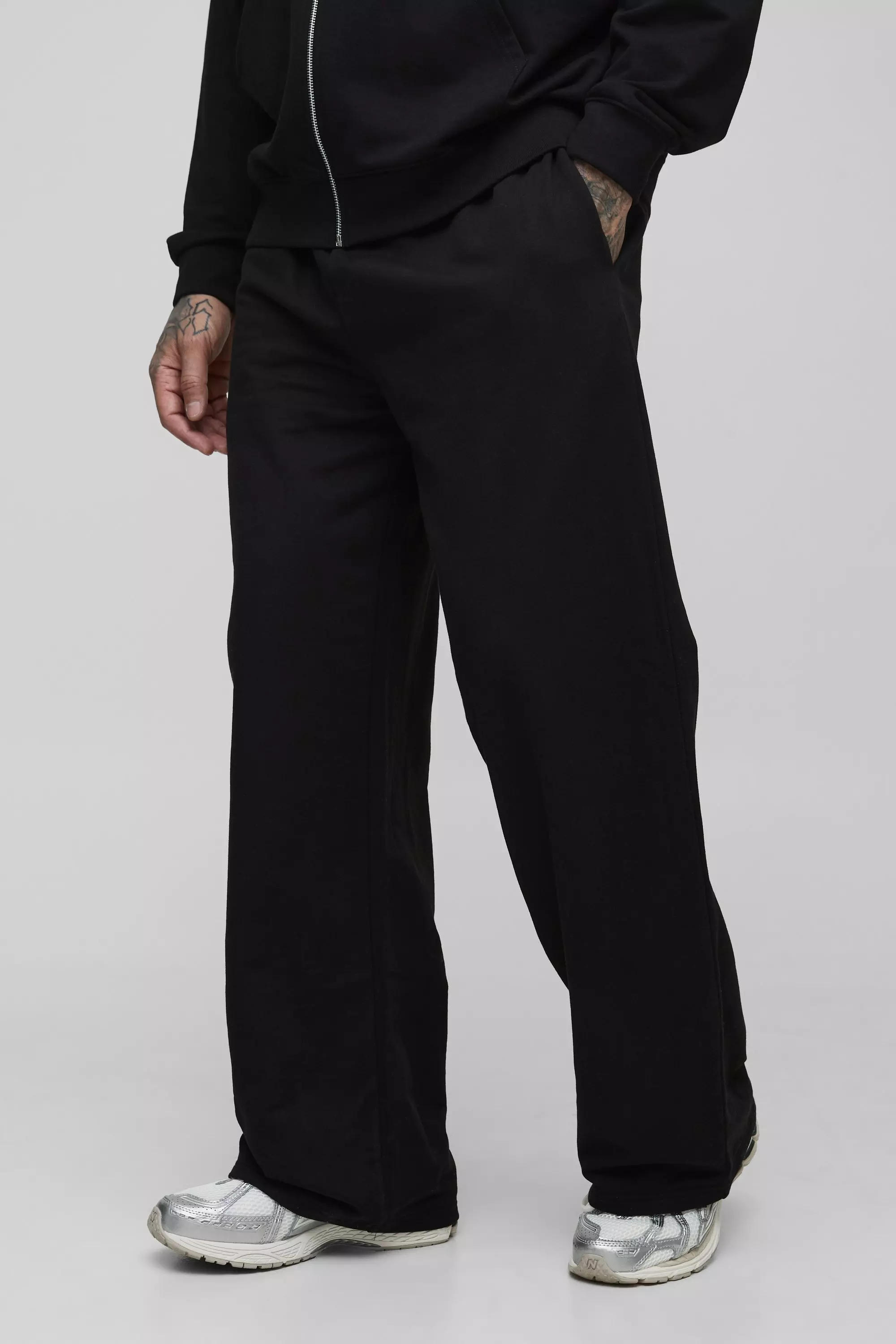 Black Tall Lightweight Wide Fit Basic Sweatpants alternative image