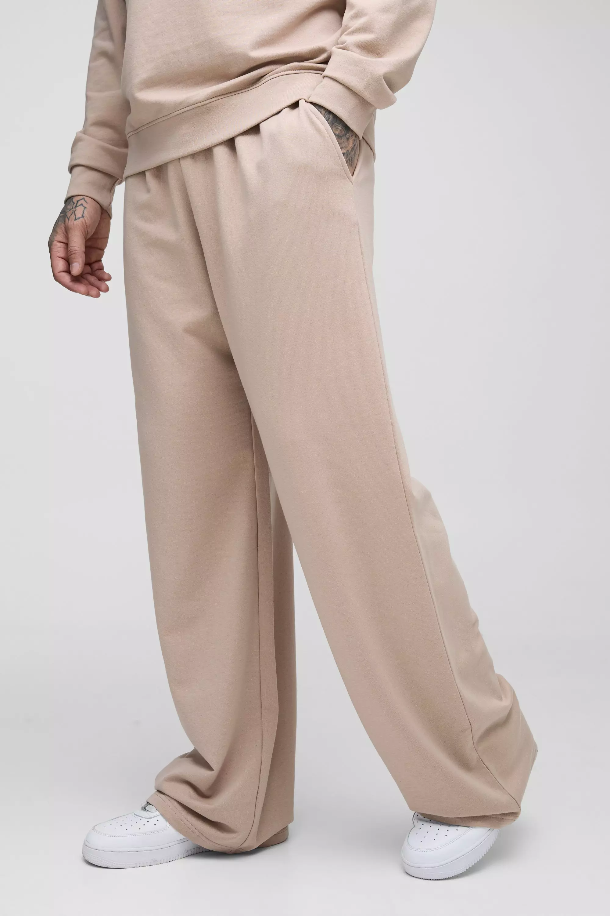 Mocha Tall 260GSM Loopback Wide Fit Basic Joggers alternative image