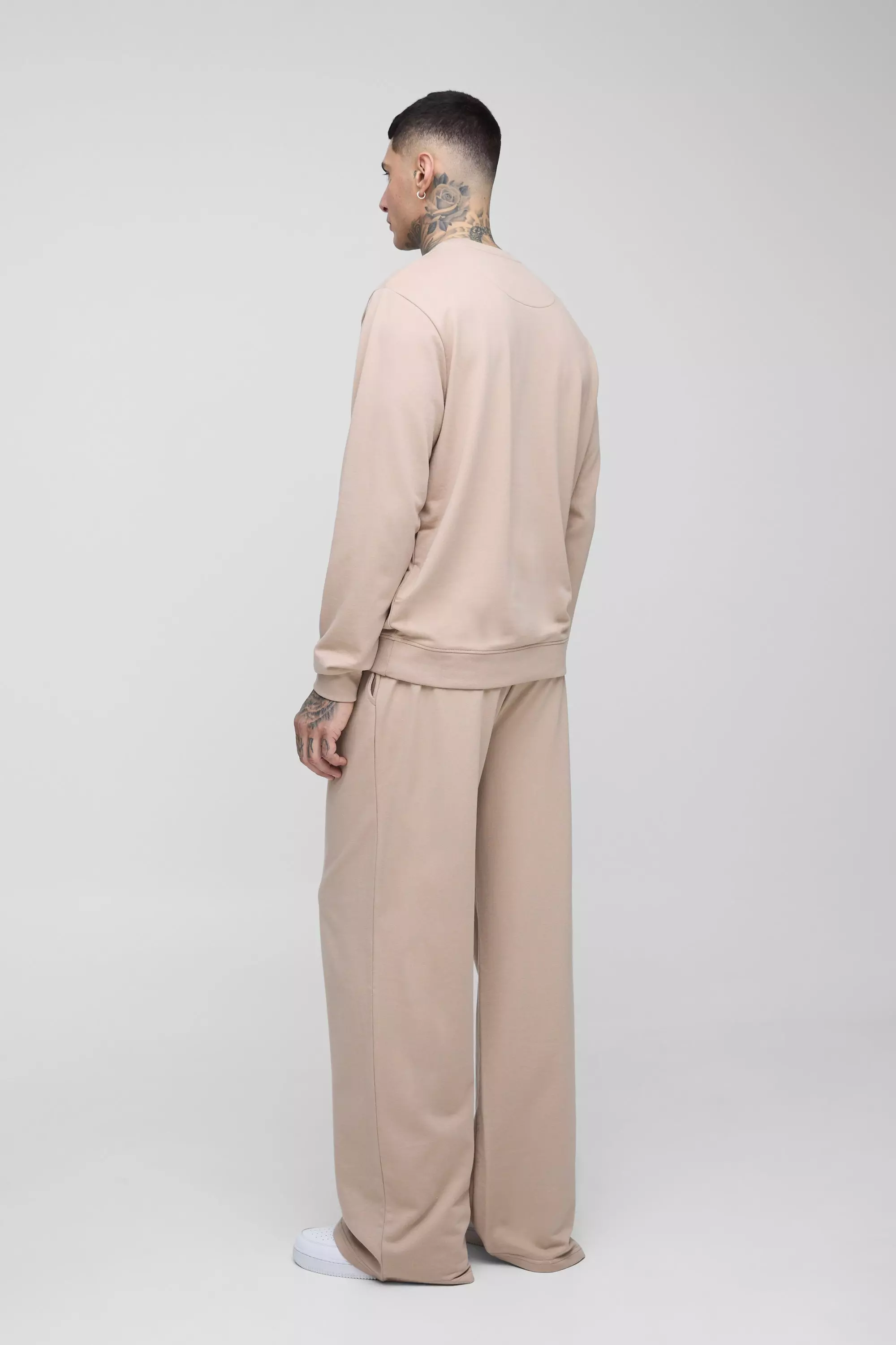 Mocha Tall 260GSM Loopback Wide Fit Basic Joggers alternative image