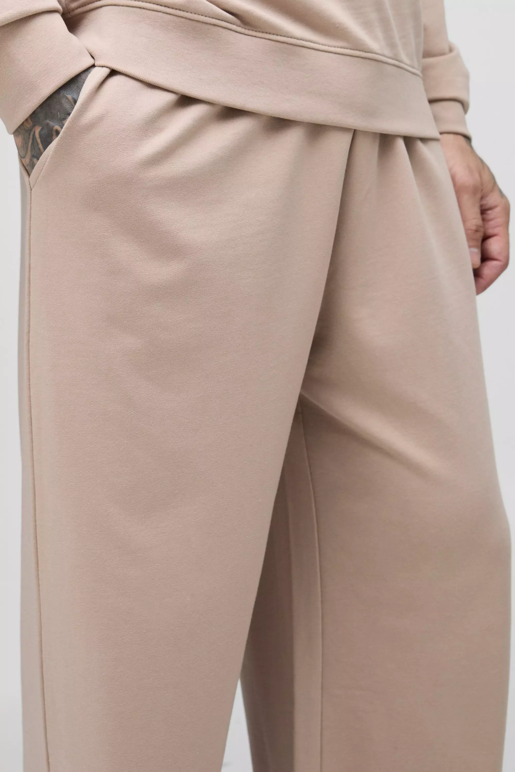 Mocha Tall 260GSM Loopback Wide Fit Basic Joggers alternative image