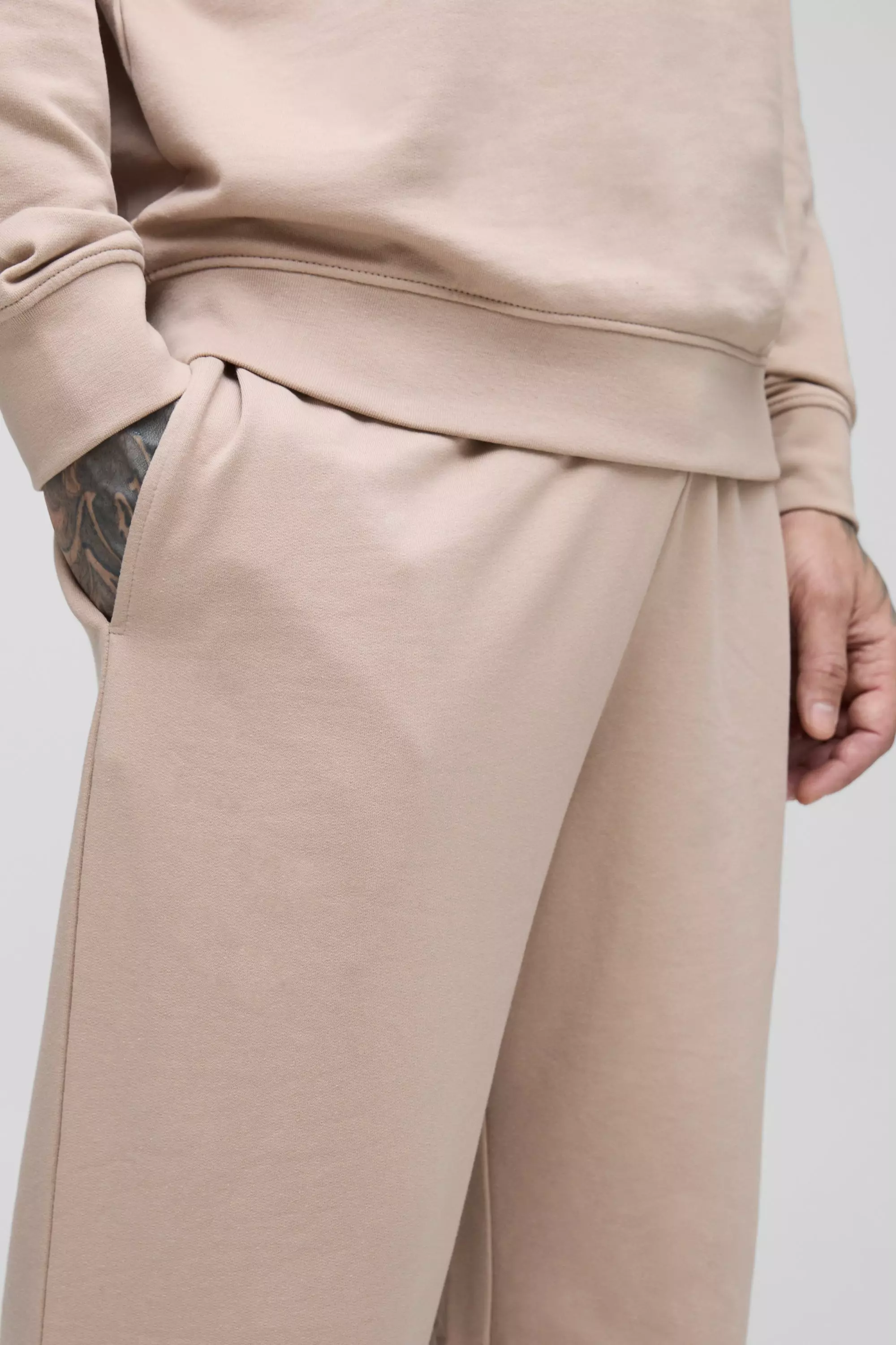 Mocha Tall 260GSM Loopback Oversized Fit Basic Joggers alternative image