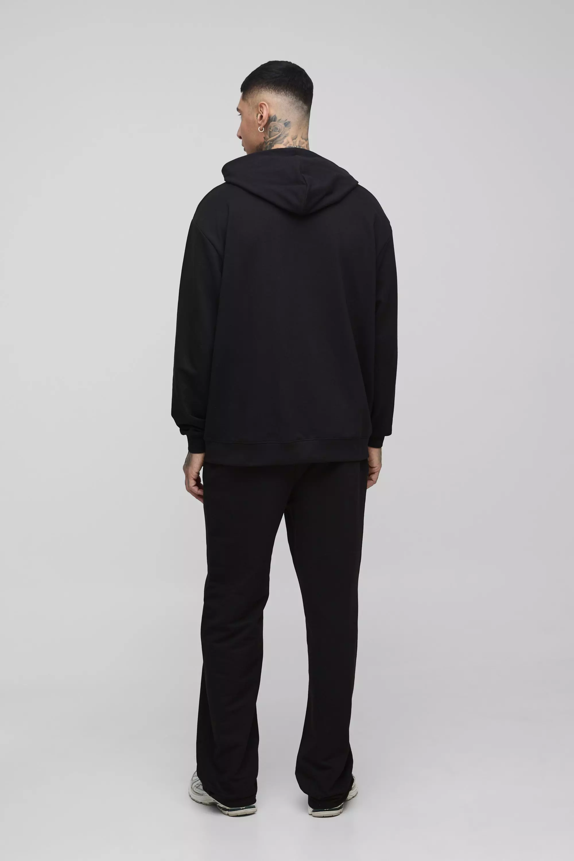 Black Tall 260GSM Loopback Straight Fit Basic Joggers alternative image