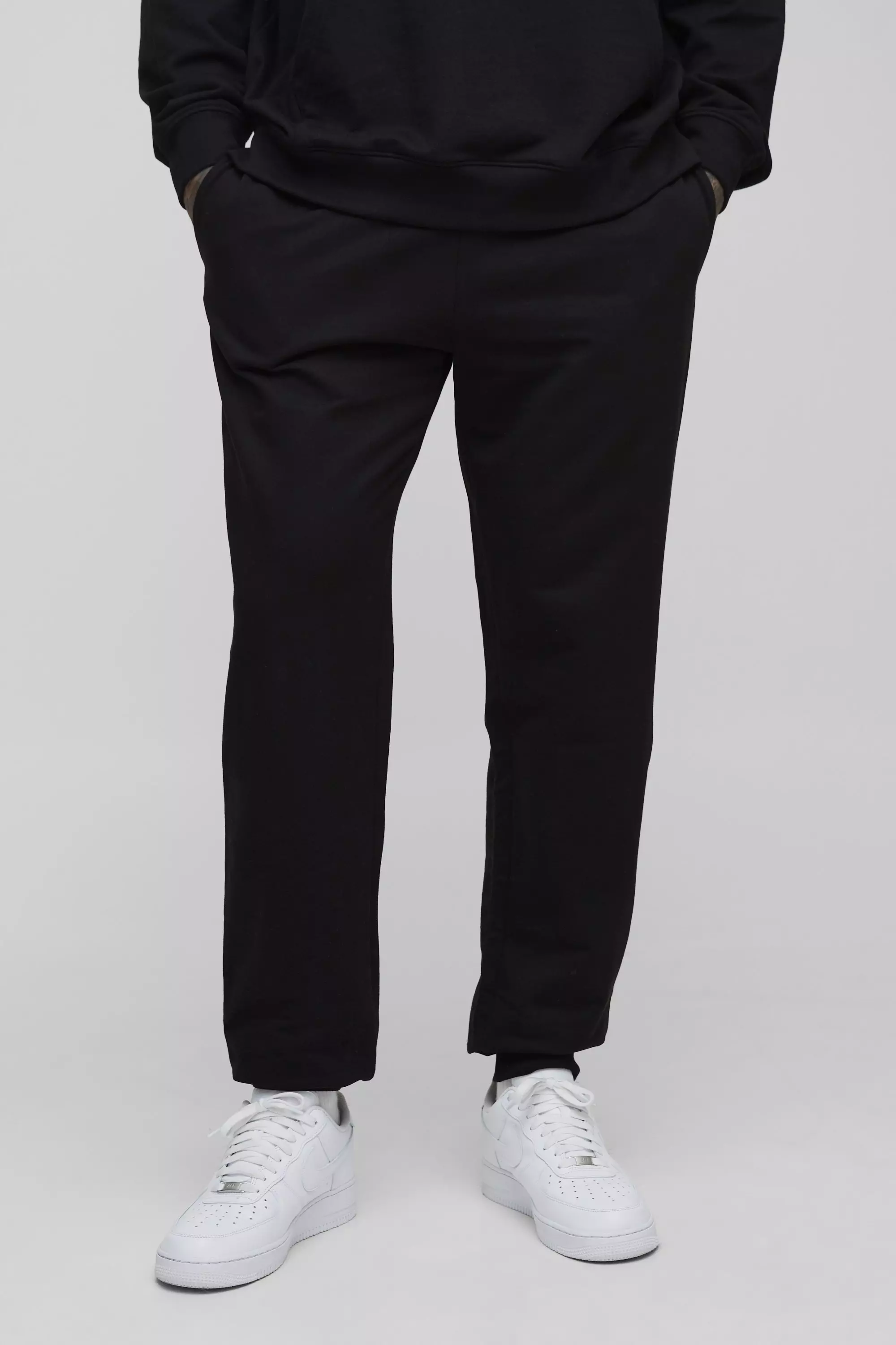 Black Tall Lightweight Regular Fit Basic Sweatpants