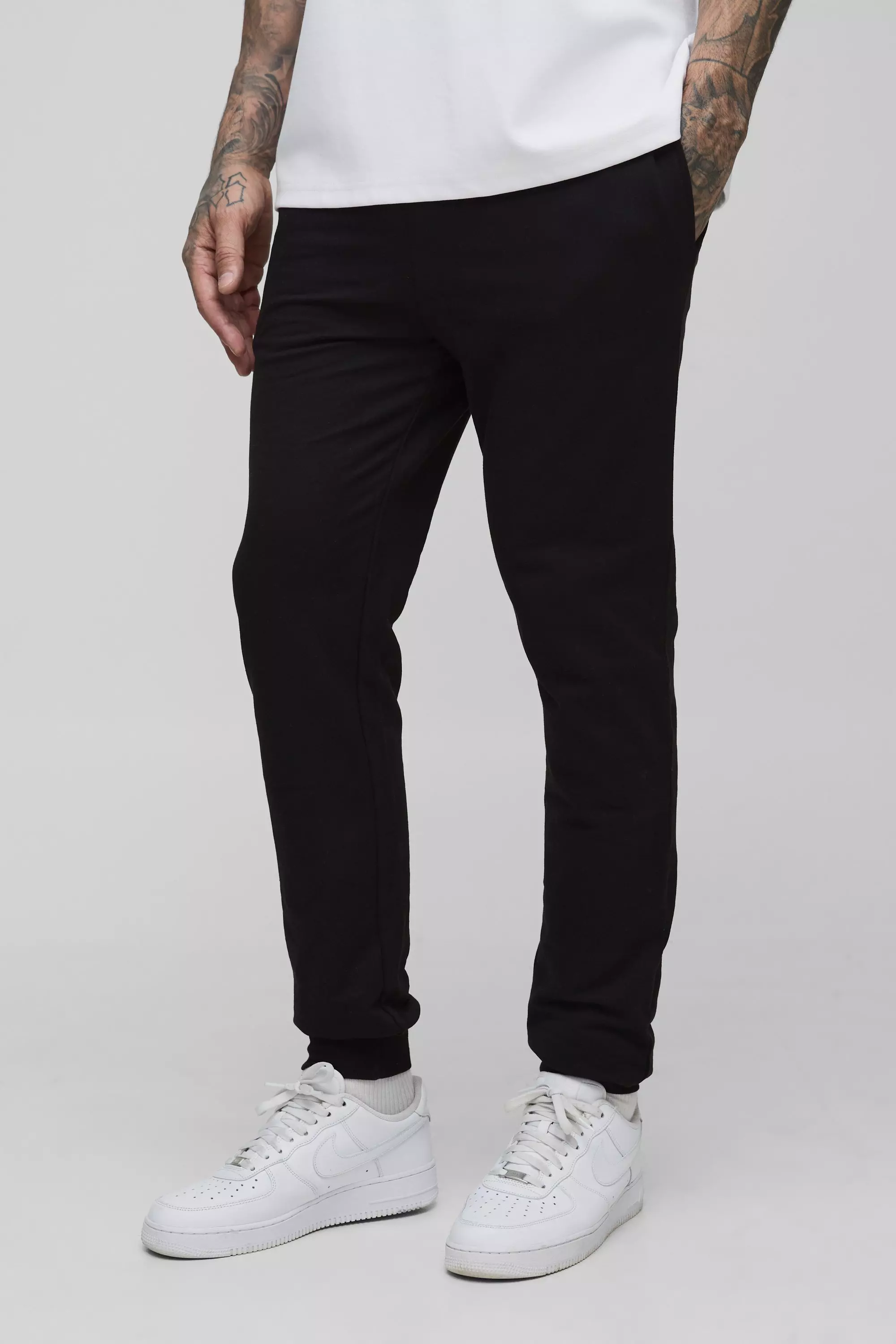 Black Tall Lightweight Skinny Fit Basic Sweatpants alternative image