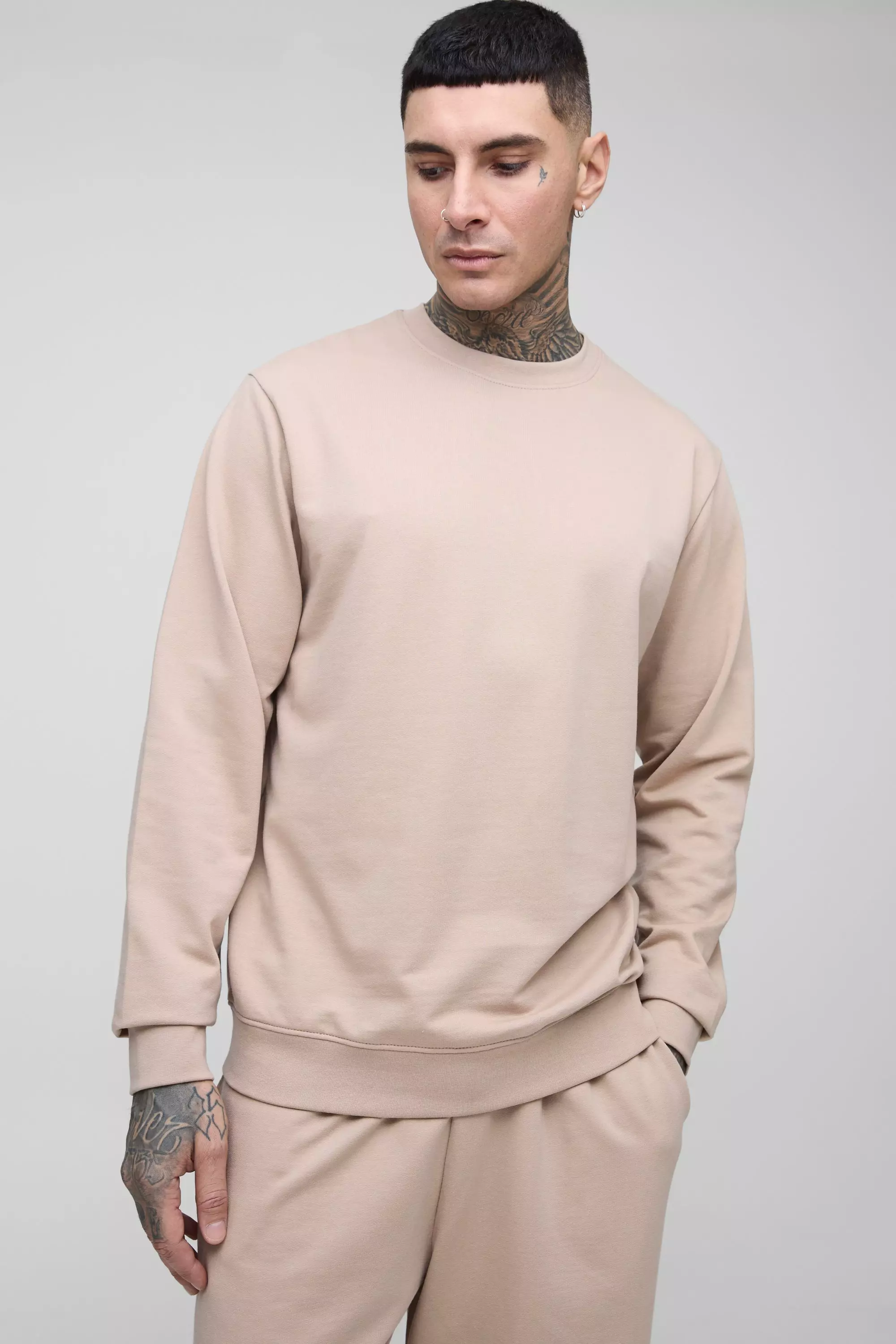 Mocha Tall 260GSM Loopback Regular Fit Basic Sweat alternative image