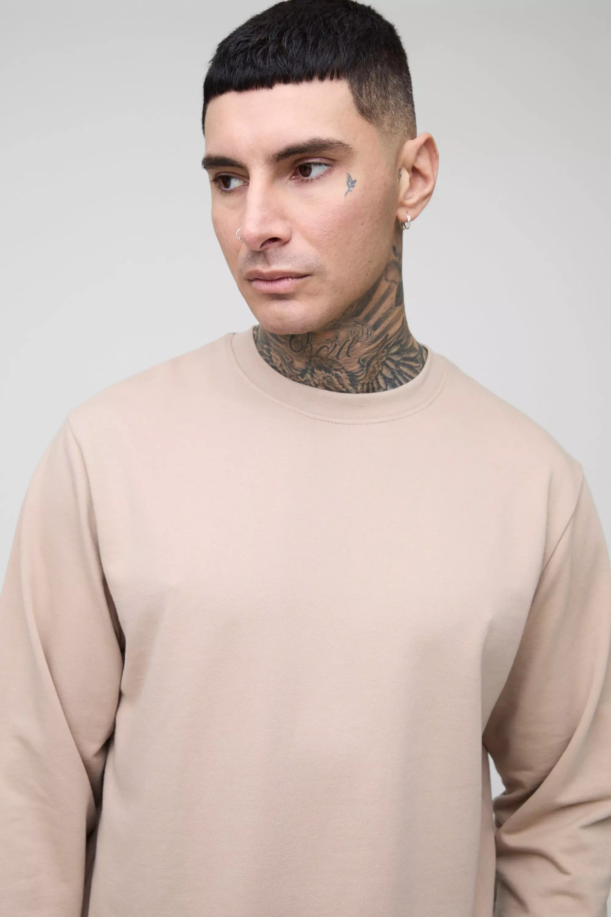 Mocha Tall 260GSM Loopback Regular Fit Basic Sweat alternative image