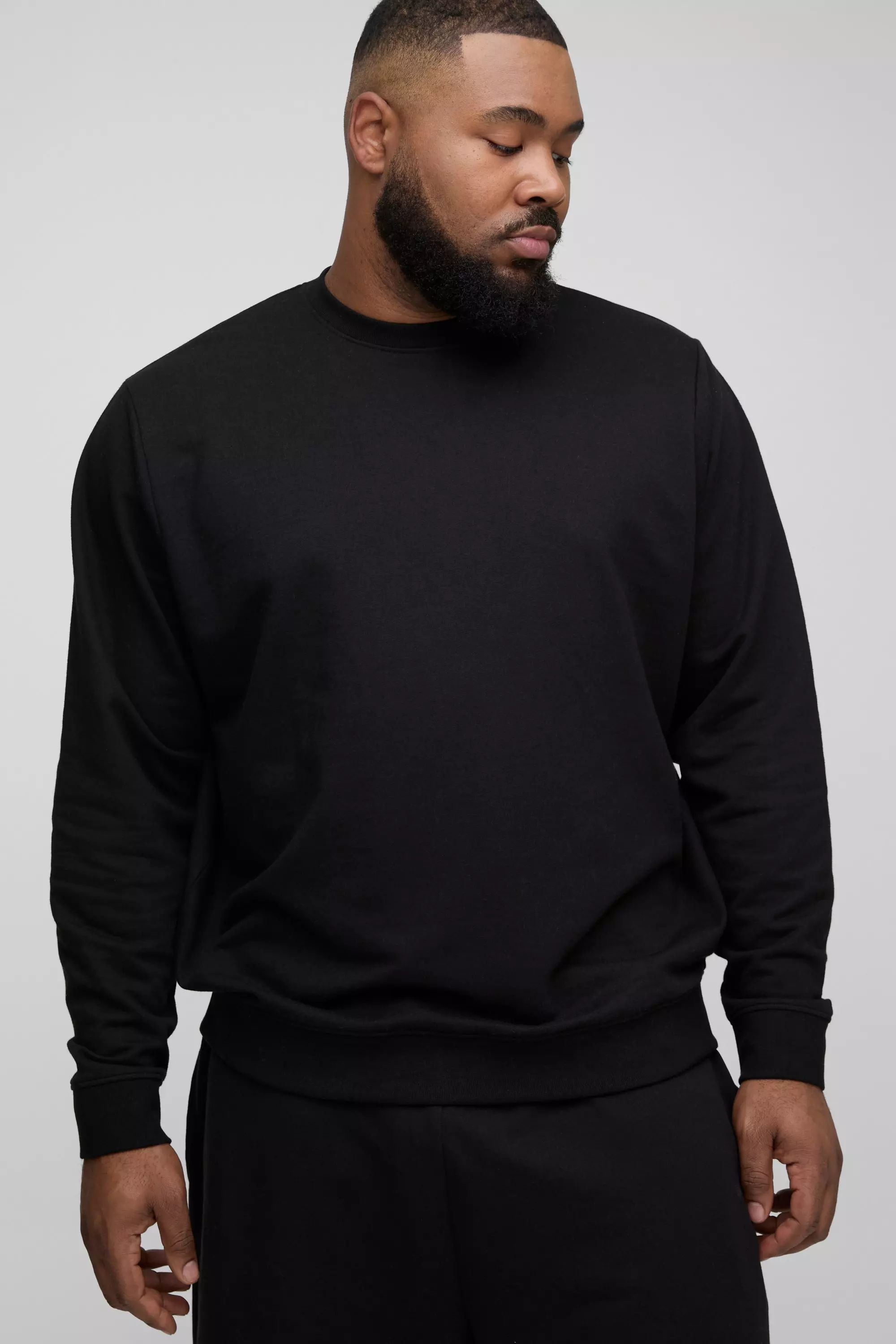 Black Plus 260GSM Loopback Regular Fit Basic Sweat alternative image