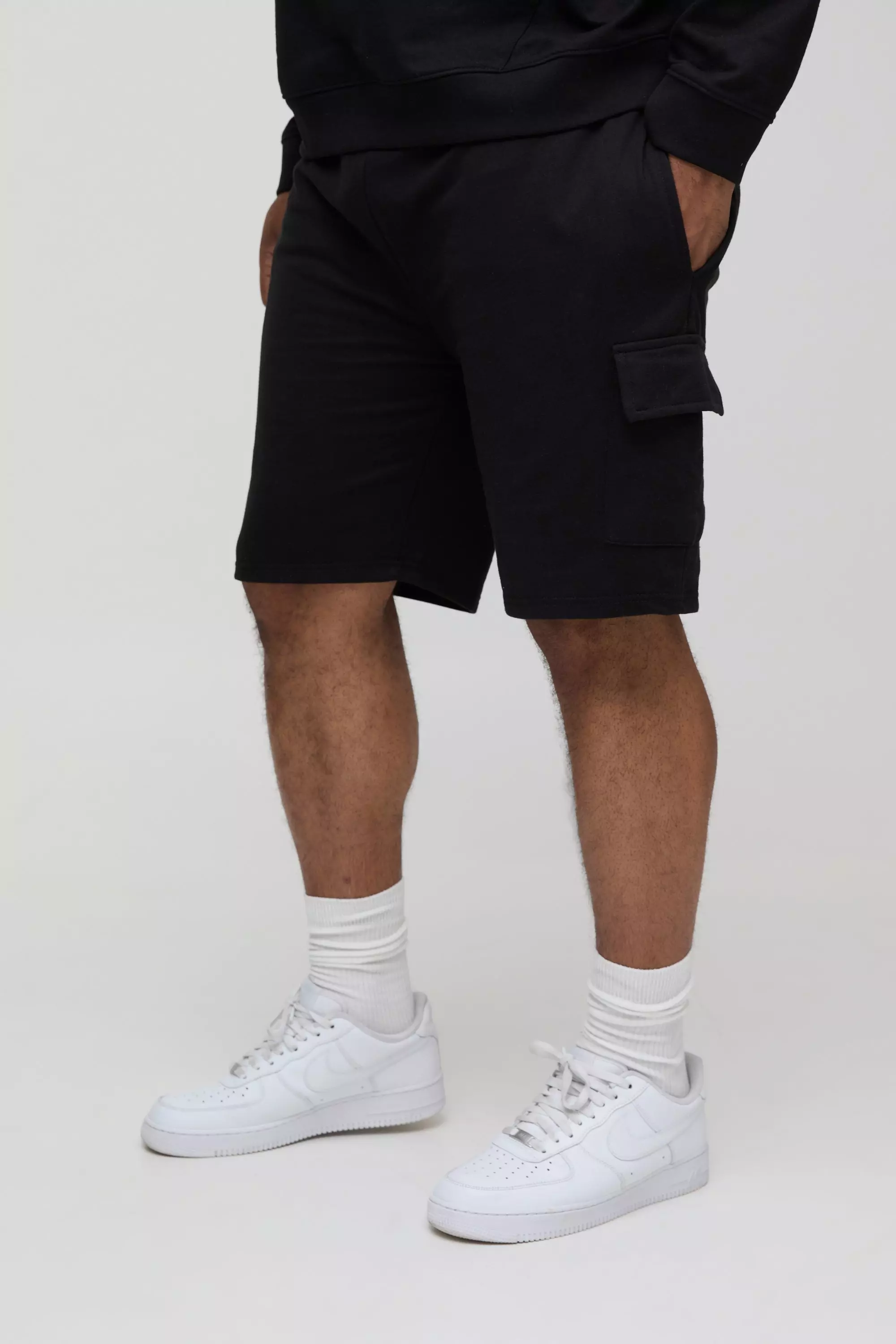Grande taille - Short cargo droit basique, Black autre image
