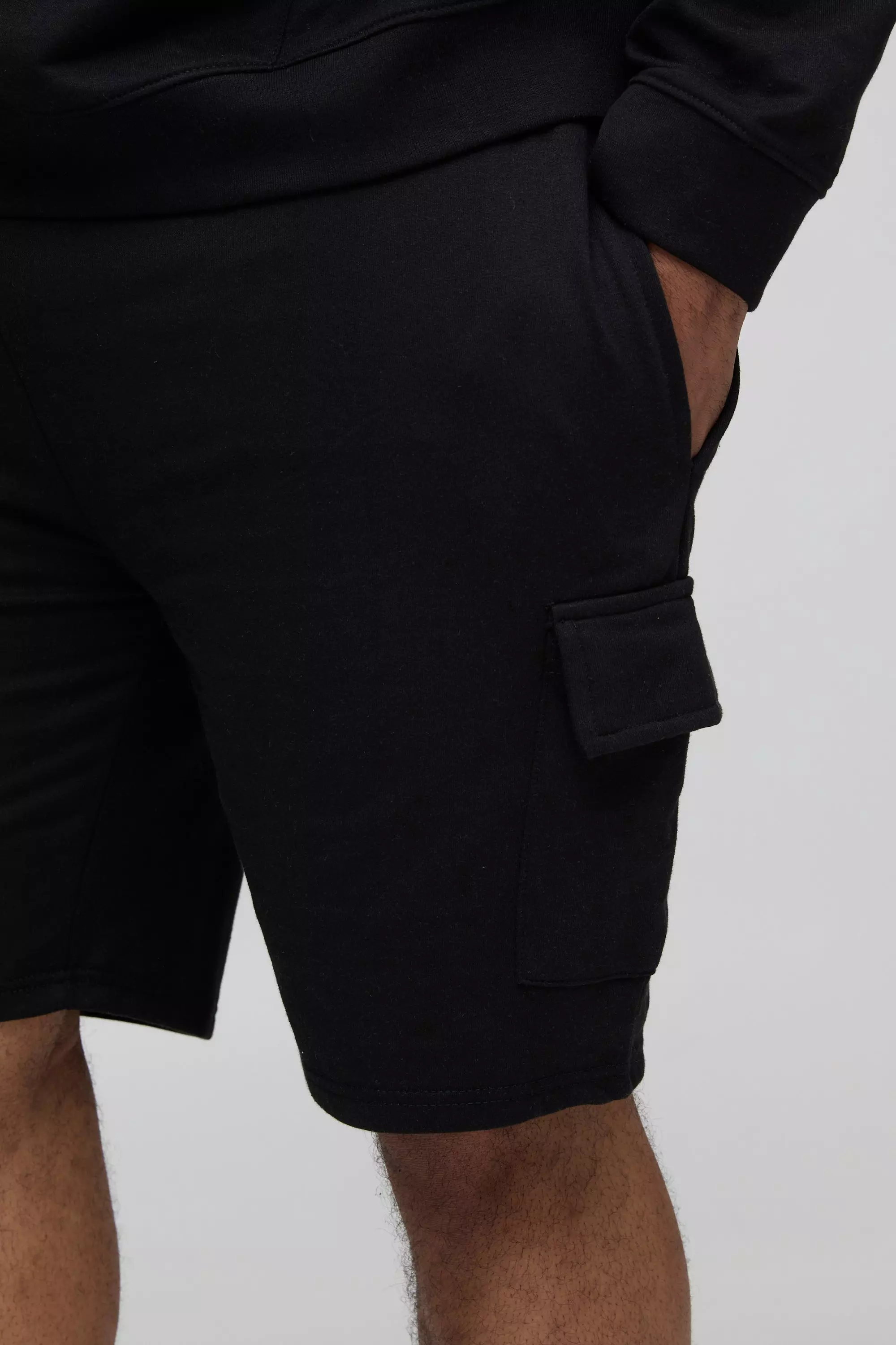 Grande taille - Short cargo droit basique, Black autre image