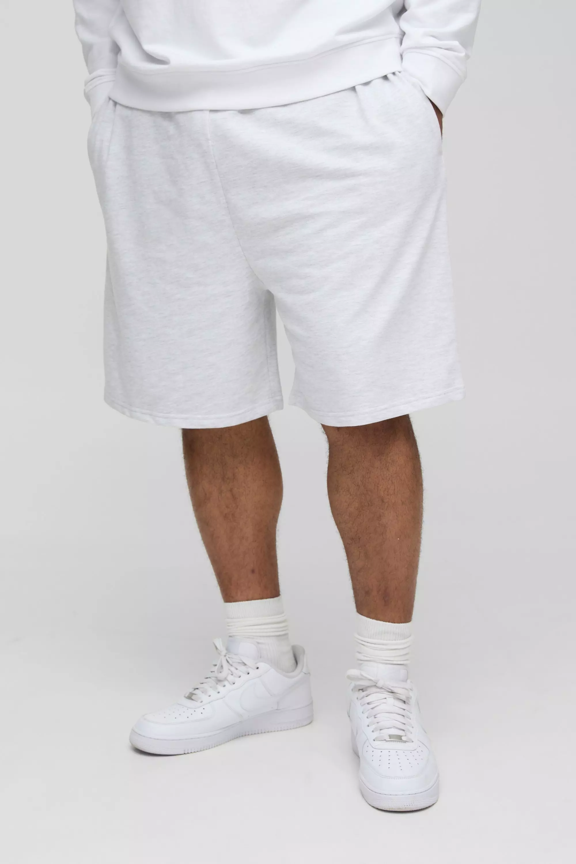 Plus 260GSM Loopback Oversized Drop Crotch Basic Shorts | boohooMAN USA