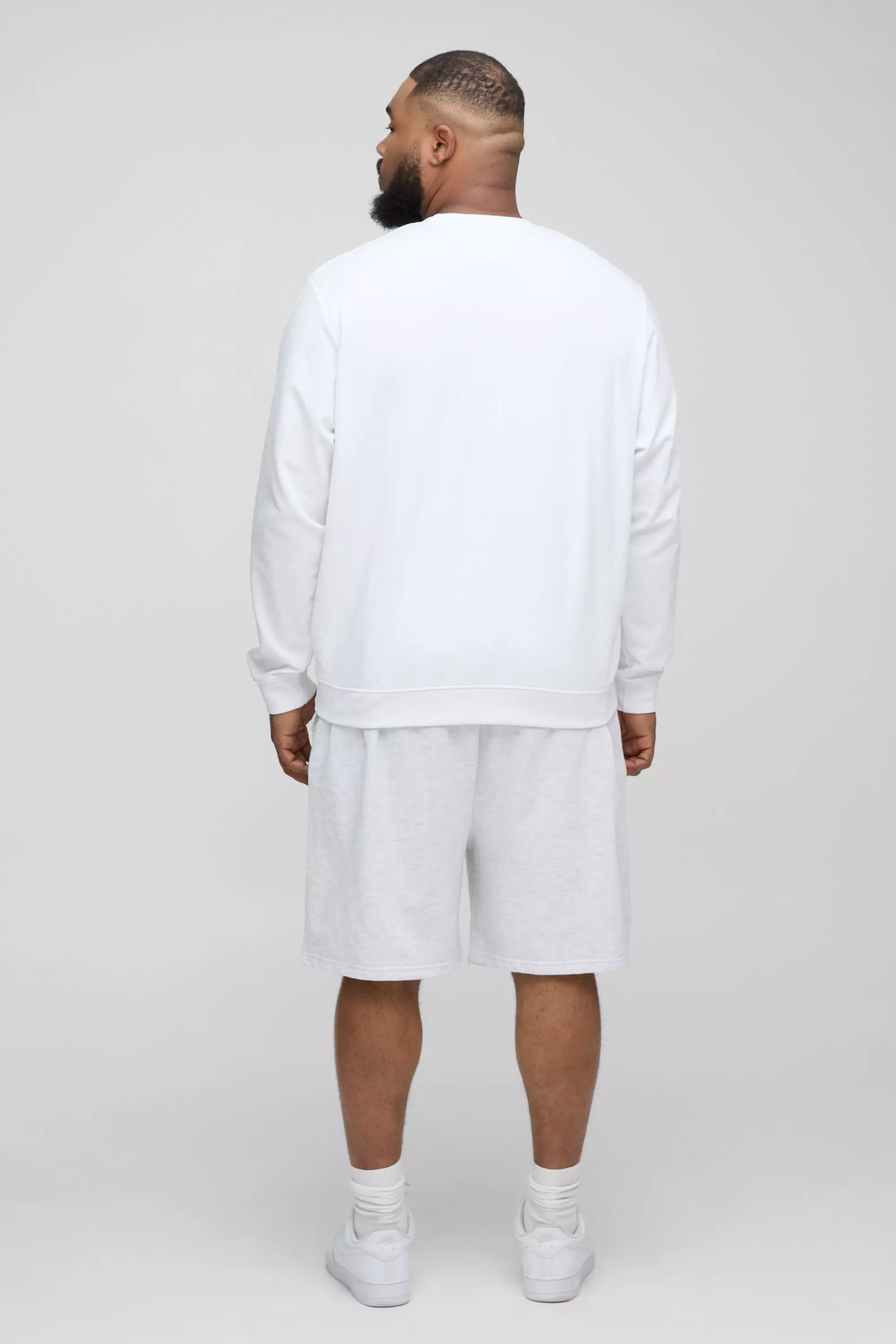 Plus 260GSM Loopback Oversized Drop Crotch Basic Shorts | boohooMAN USA