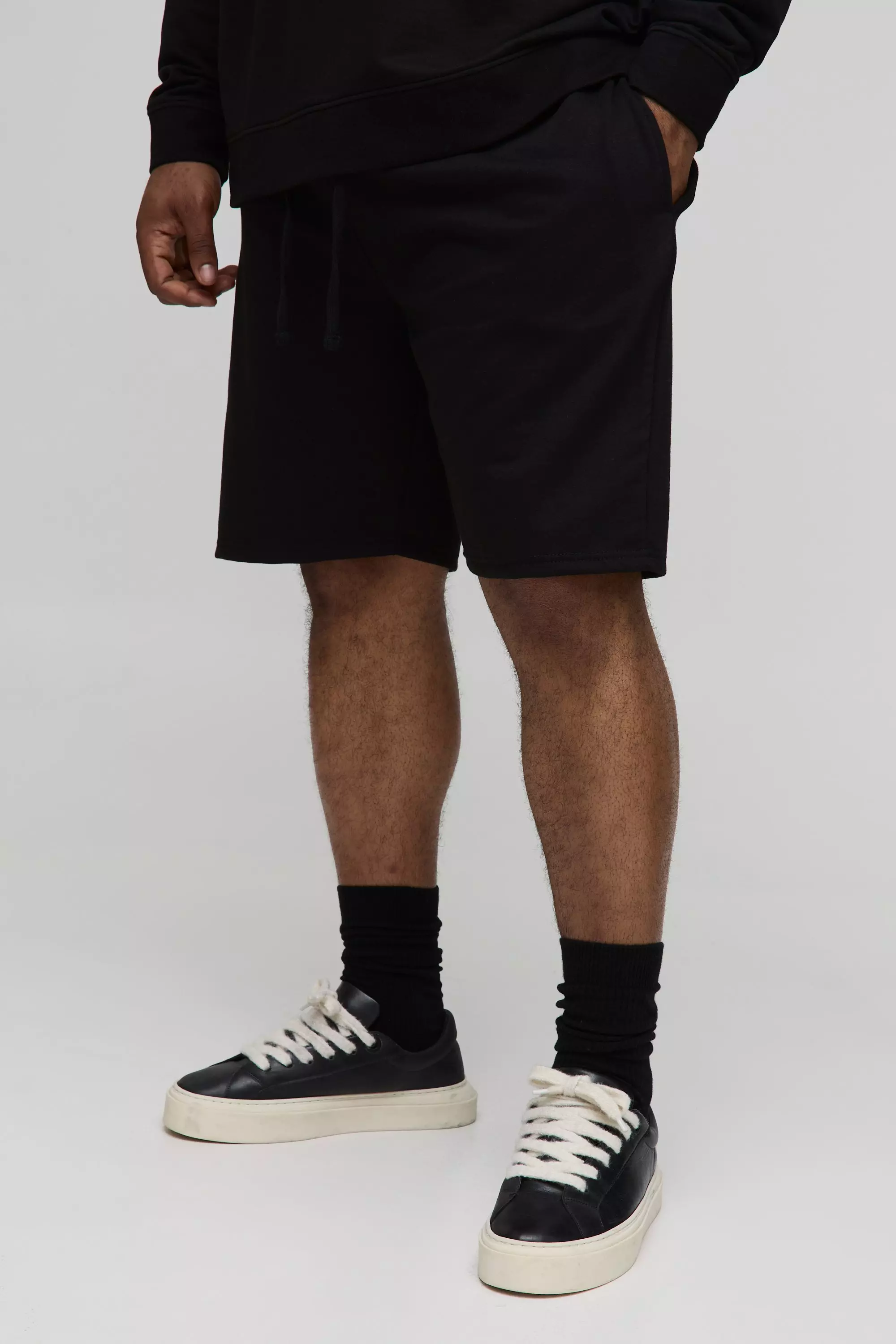Plus 260GSM Loopback Regular Fit Basic Shorts | boohooMAN USA