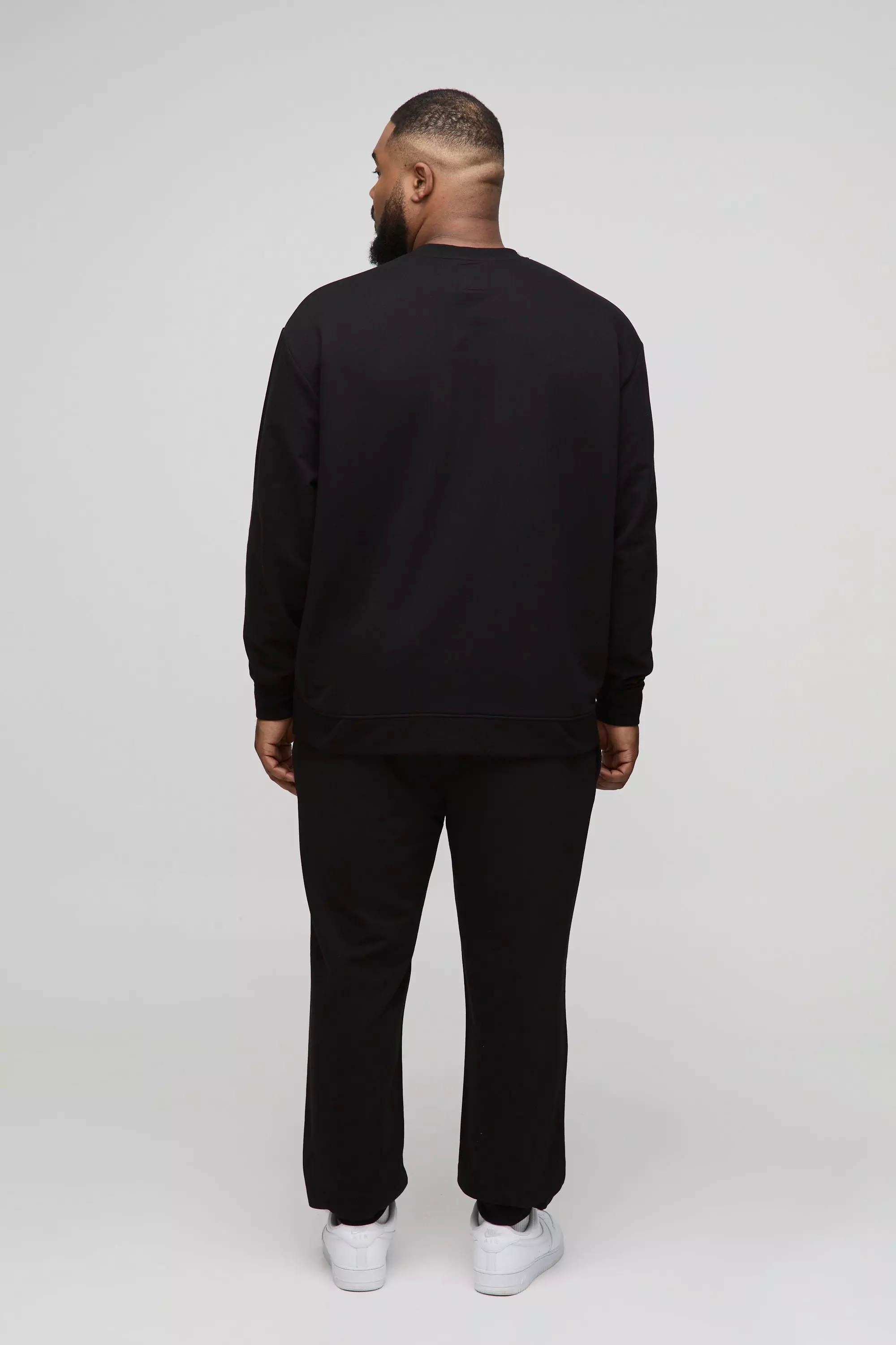 Black Plus 260GSM Loopback Regular Fit Basic Joggers alternative image