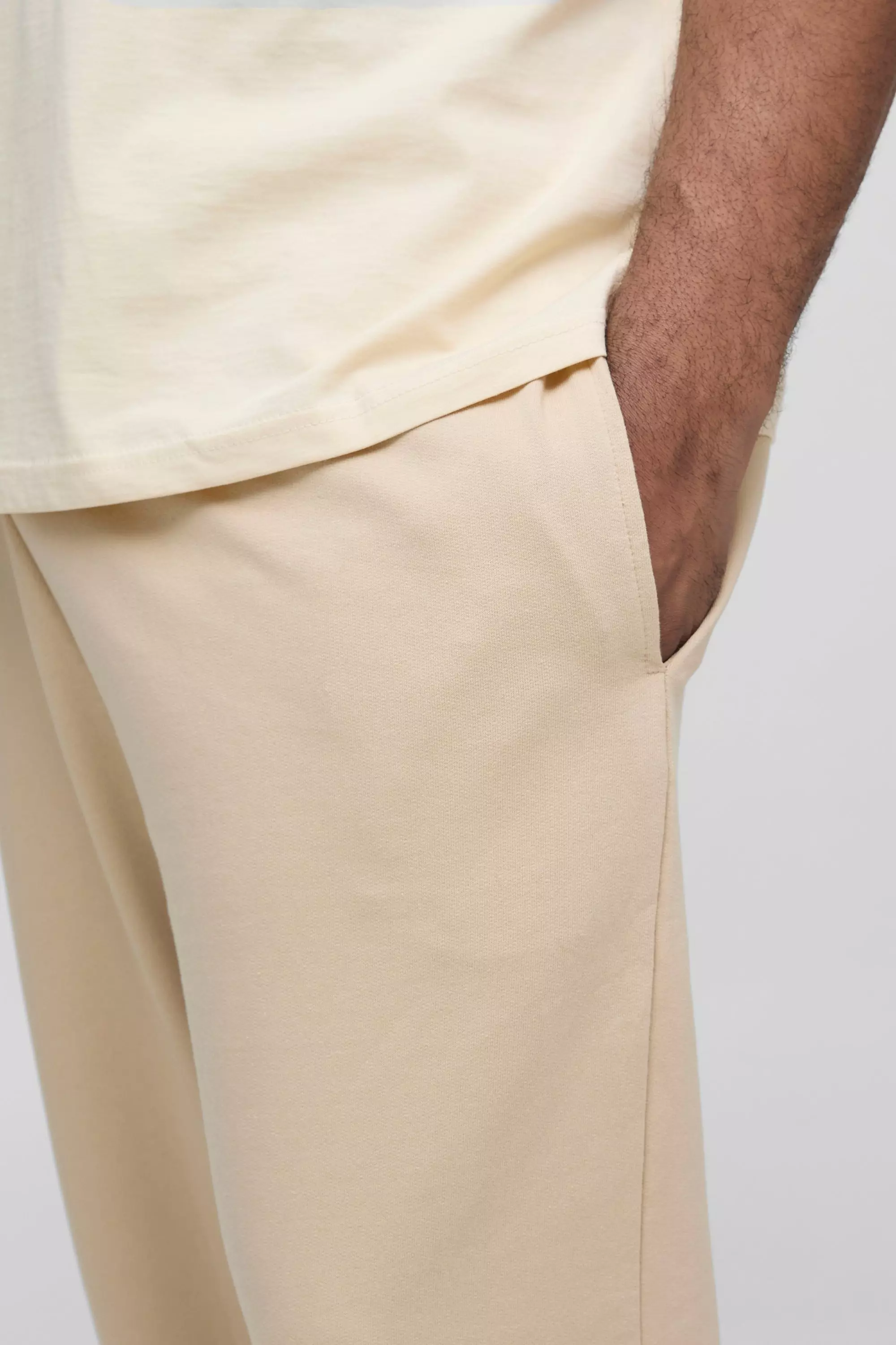 Grande taille - Jogging droit basique, Taupe autre image