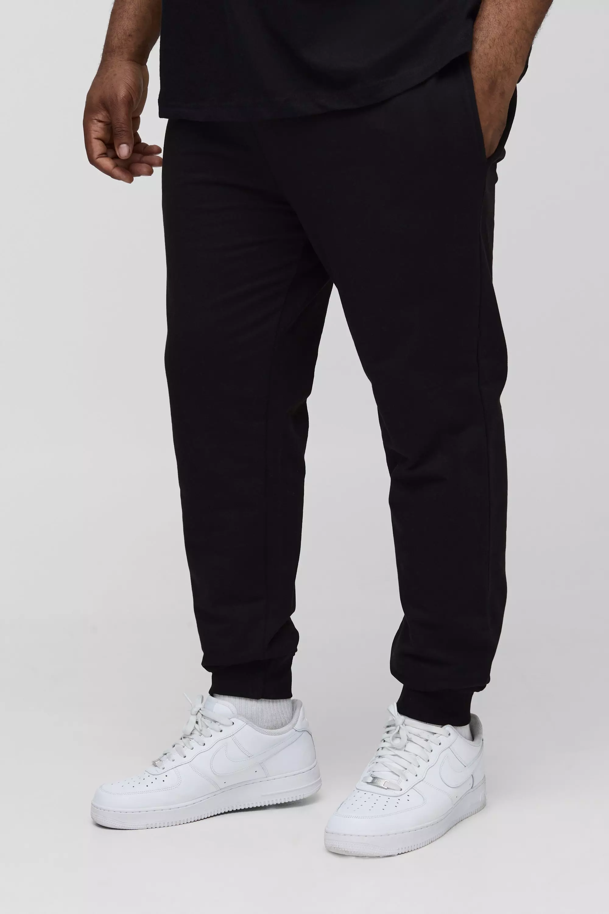 Black Plus Lightweight Skinny Fit Basic Sweatpants