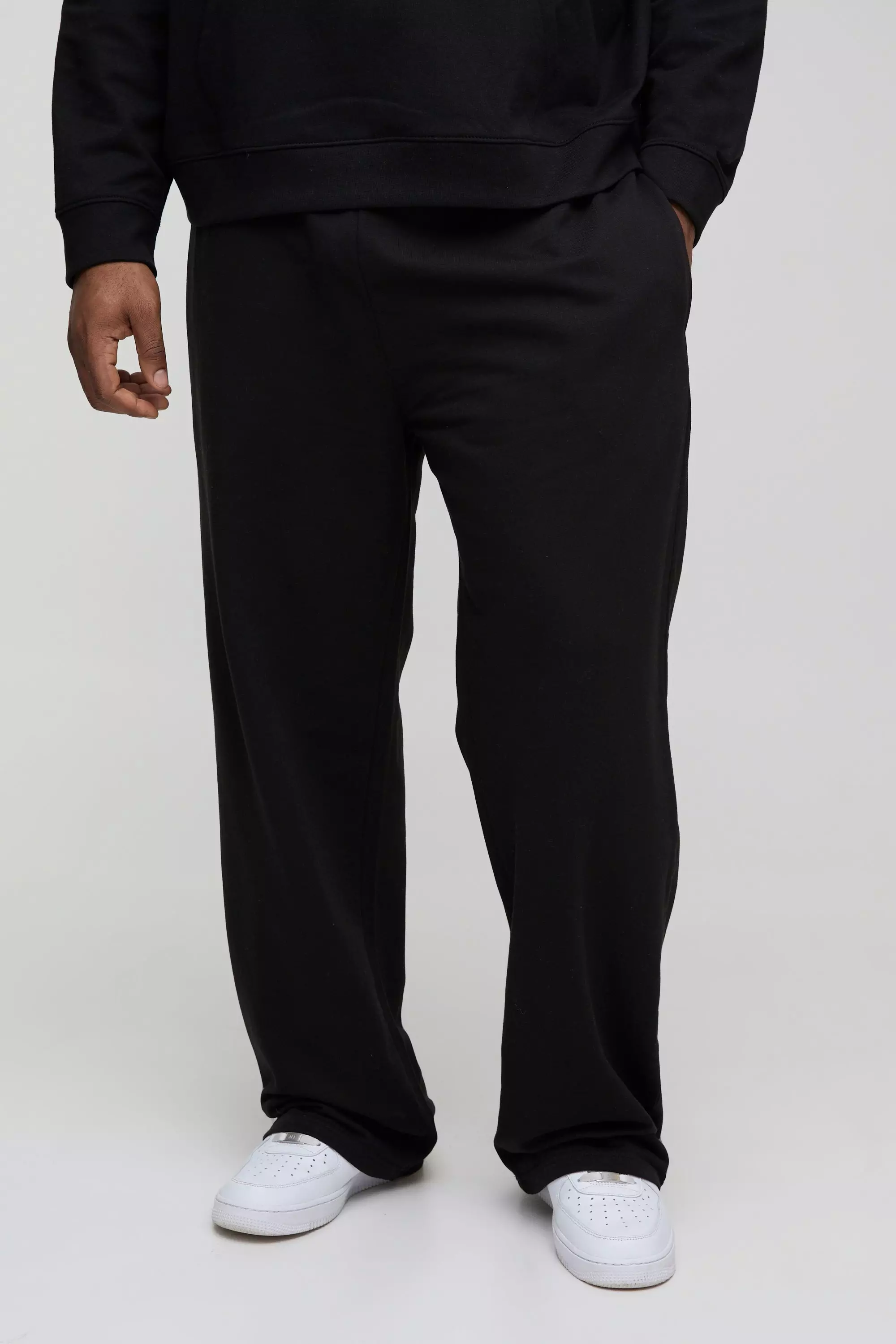 Plus 260GSM Loopback Relaxed Fit Basic Sweatpants | boohooMAN USA