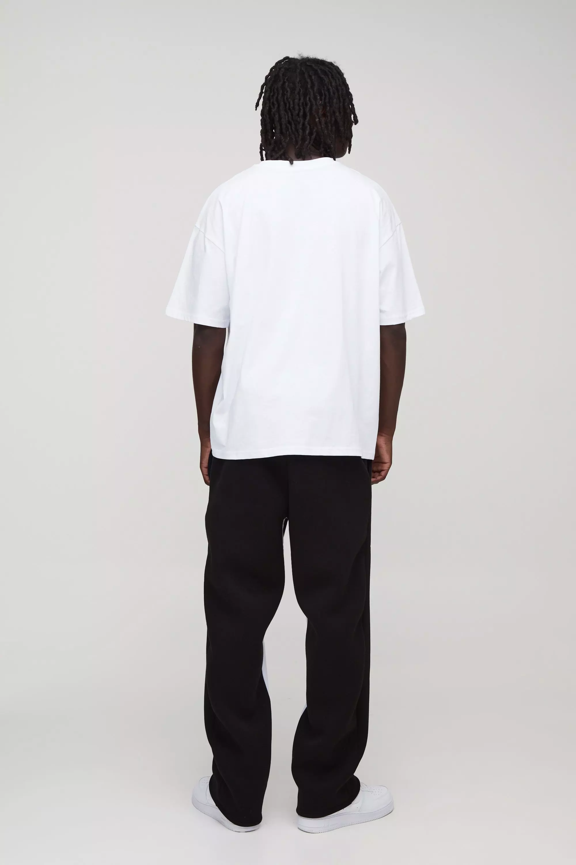 Black Oversized Worldwide T-Shirt & Gusset Sweatpants Set alternative image