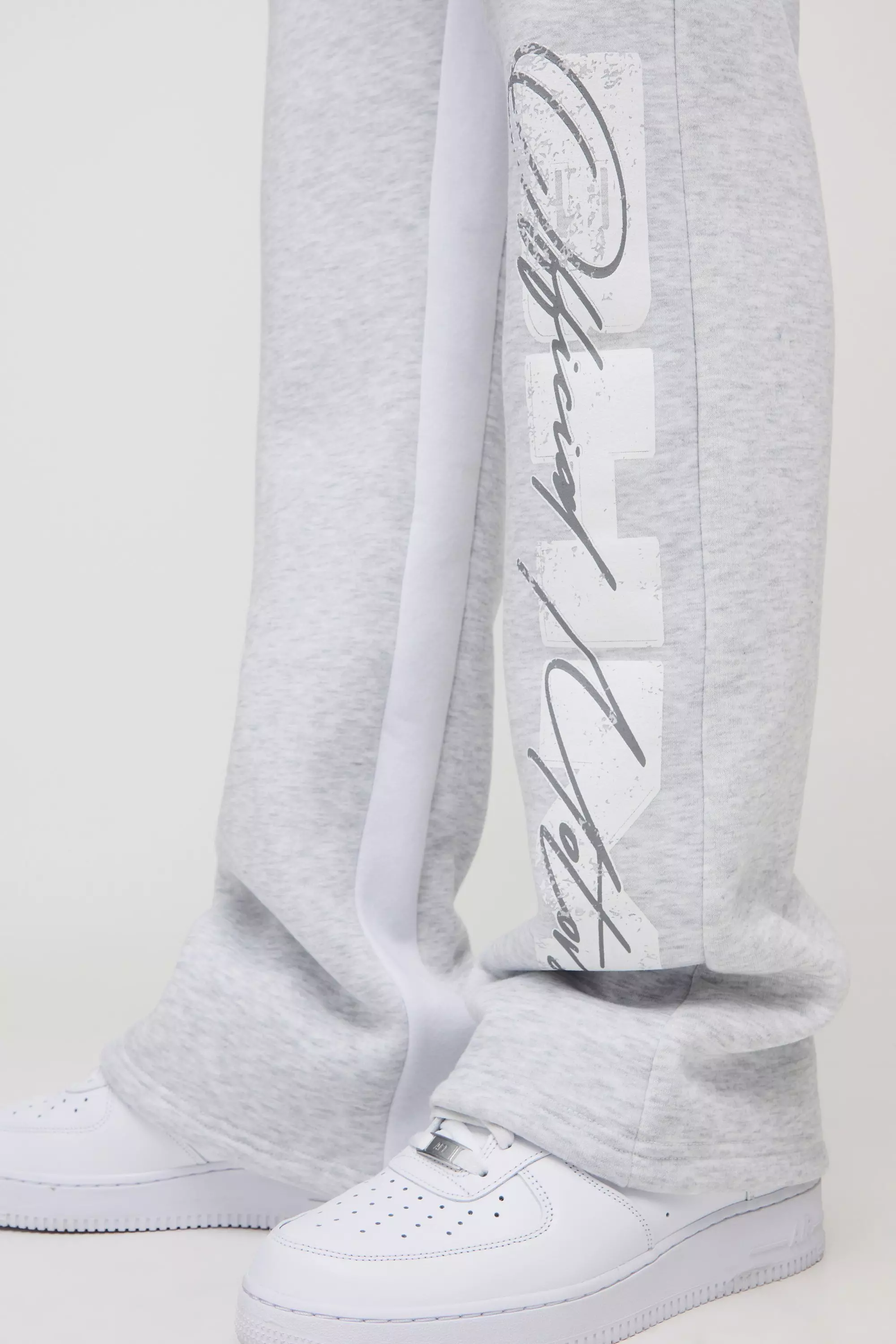Grey marl Regular Fit BHM Gusset Sweatpants alternative image