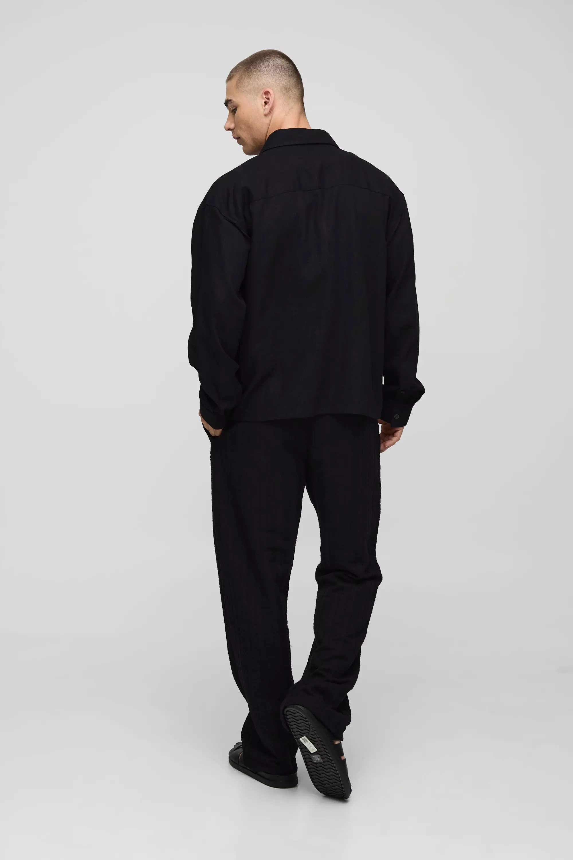 Black Straight Leg Jacquard Stripe Joggers alternative image