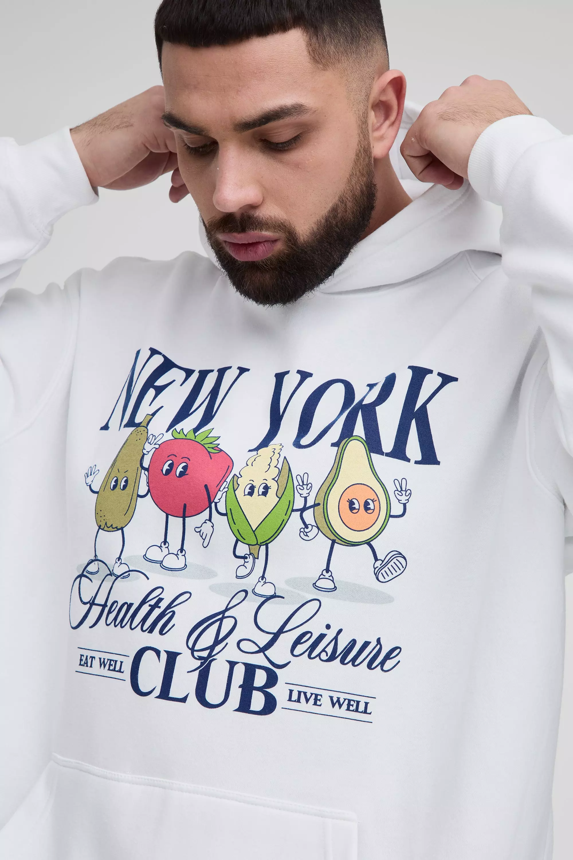 White Plus New York Graphic Oversized Hoodie alternative image