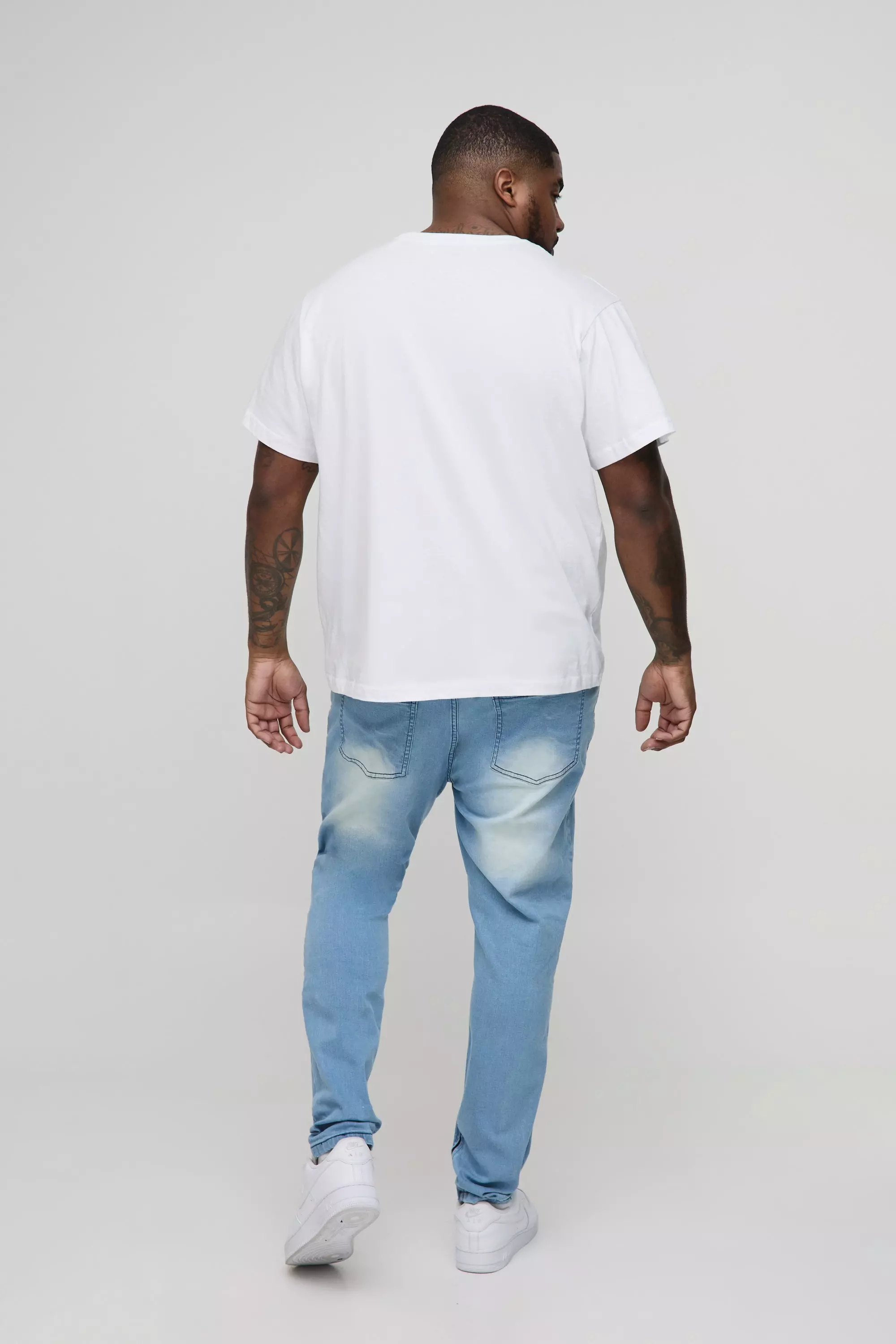 Plus Ripped Zip Hem Super Skinny Jeans | boohooMAN USA