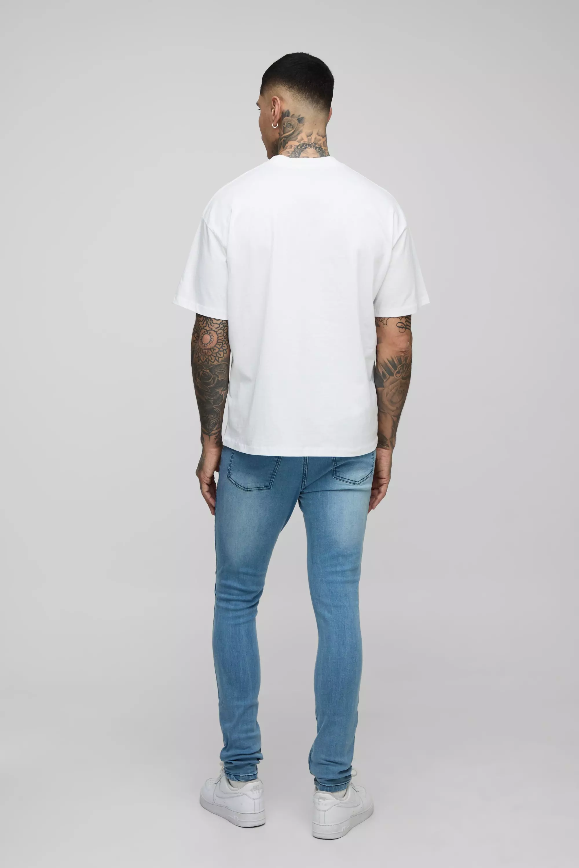 Tall Ripped Zip Hem Super Skinny Jeans | boohooMAN USA