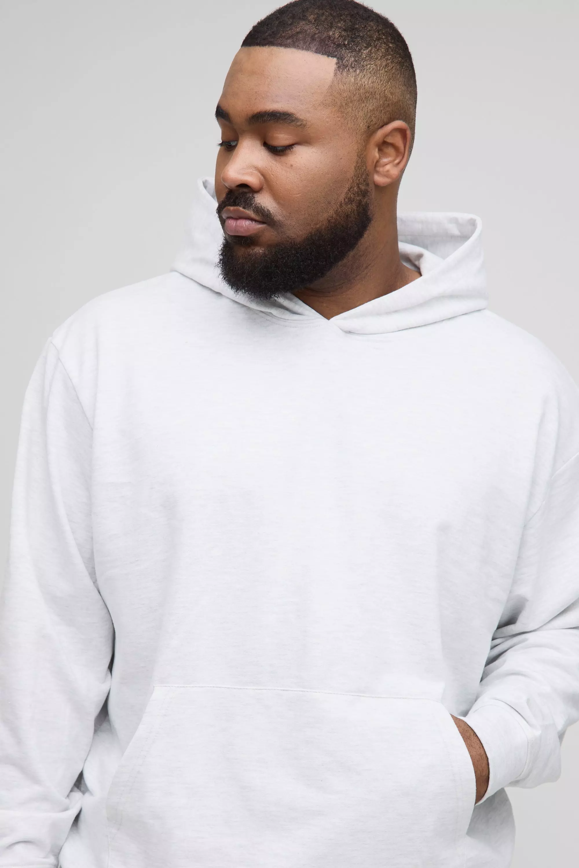 Plus Lightweight Loopback Oversized Fit Basic Hoodie | boohooMAN USA