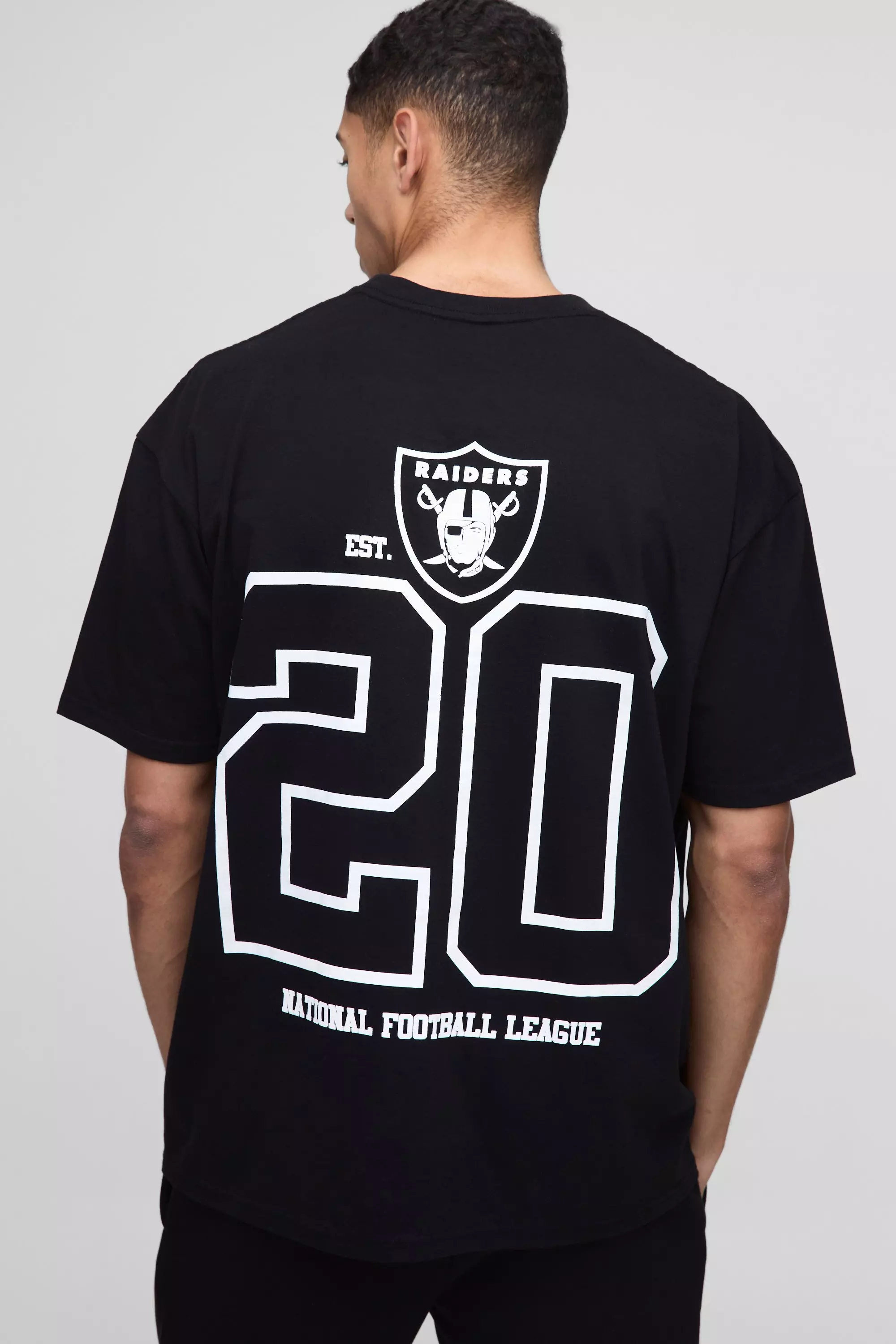 Black Oversized NFL Raiders License T-Shirt alternative image