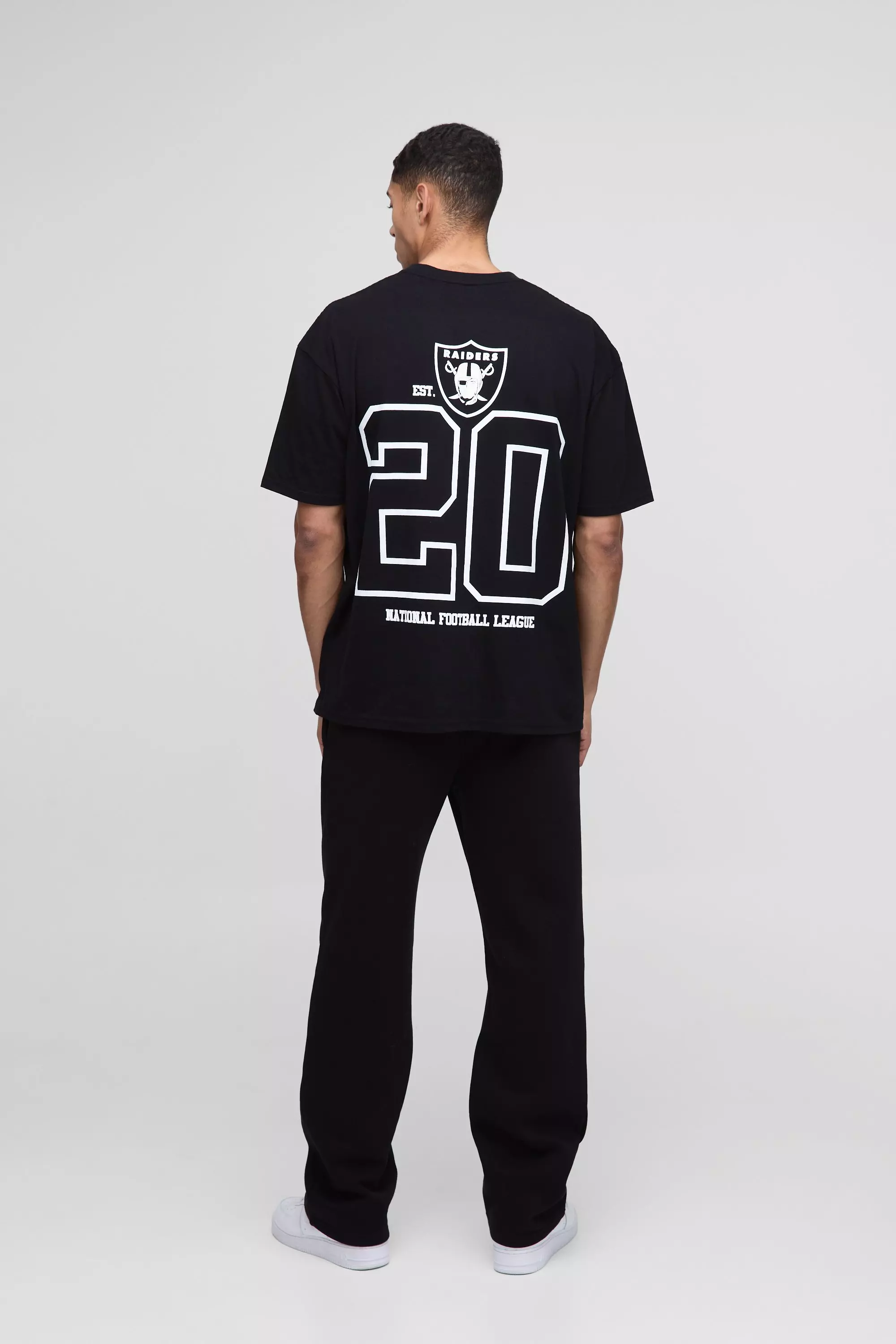 Black Oversized NFL Raiders License T-Shirt alternative image