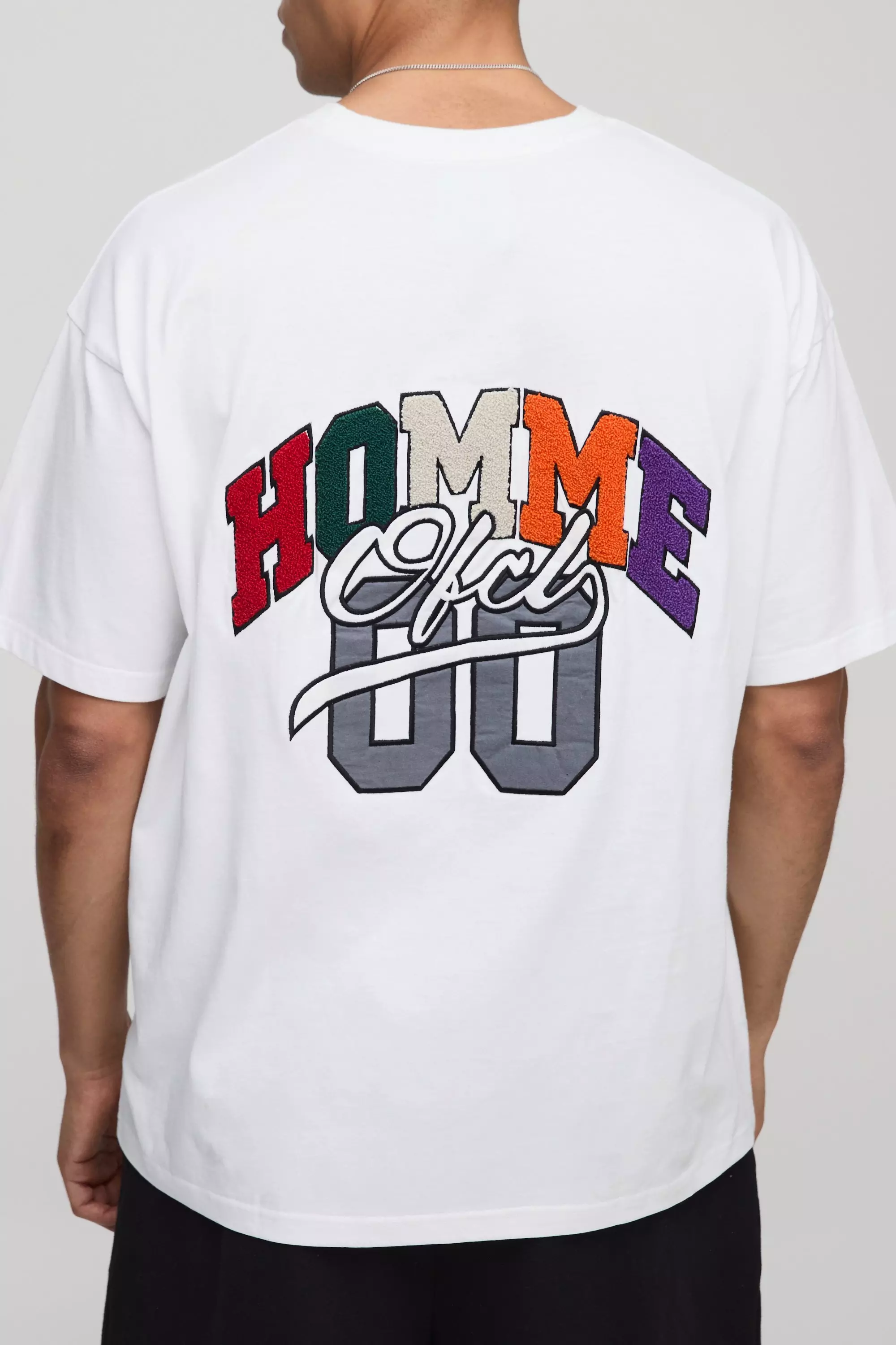 White Oversized Homme Ofcl Varsity T-Shirt alternatieve afbeelding