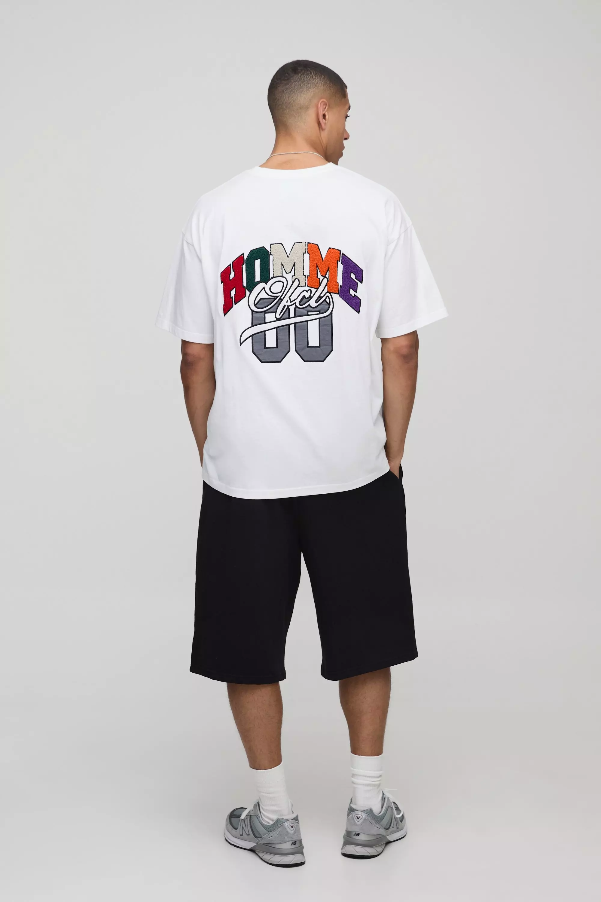 White Oversized Homme Ofcl Varsity T-Shirt alternatieve afbeelding
