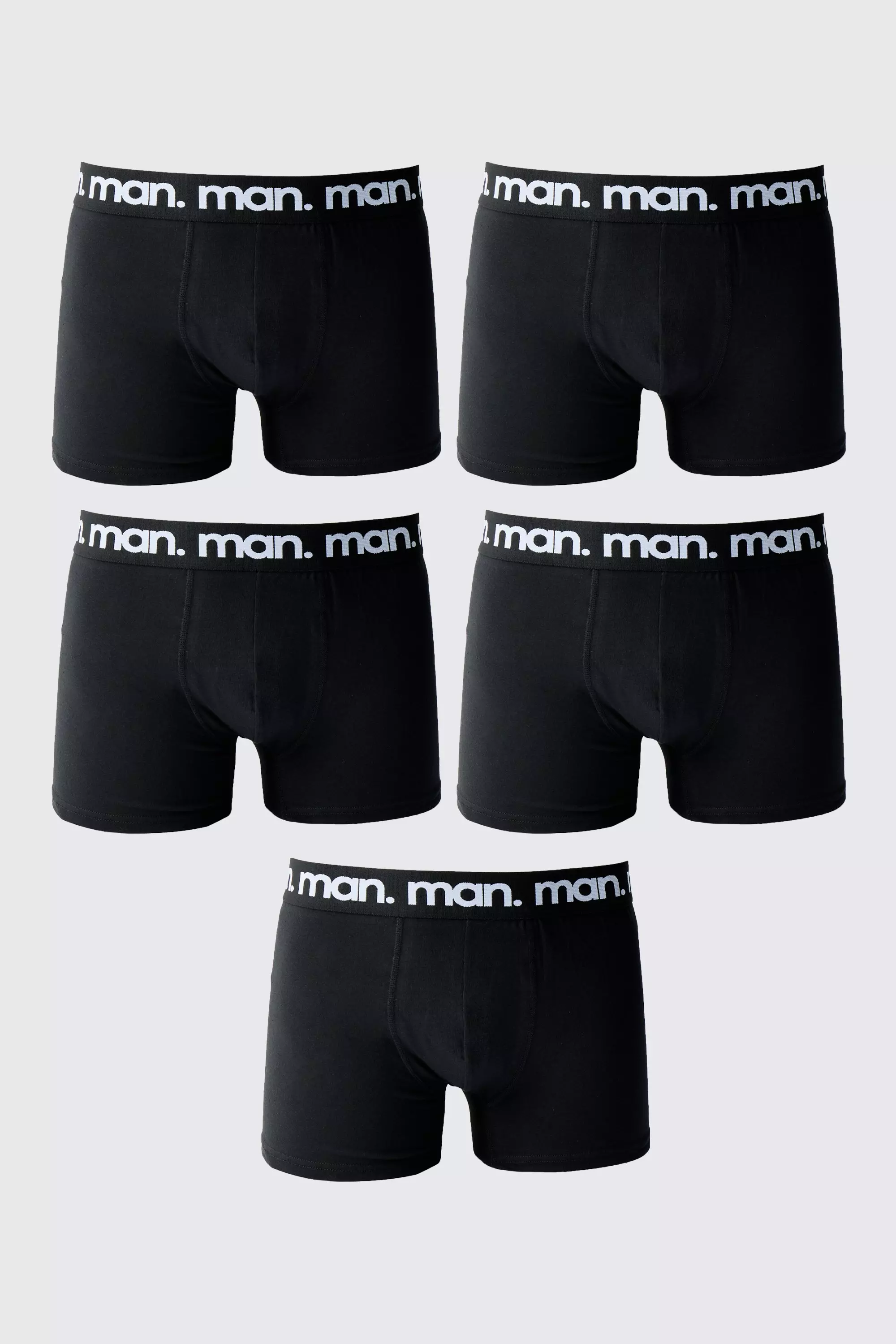 5 Pack MAN Boxers Black