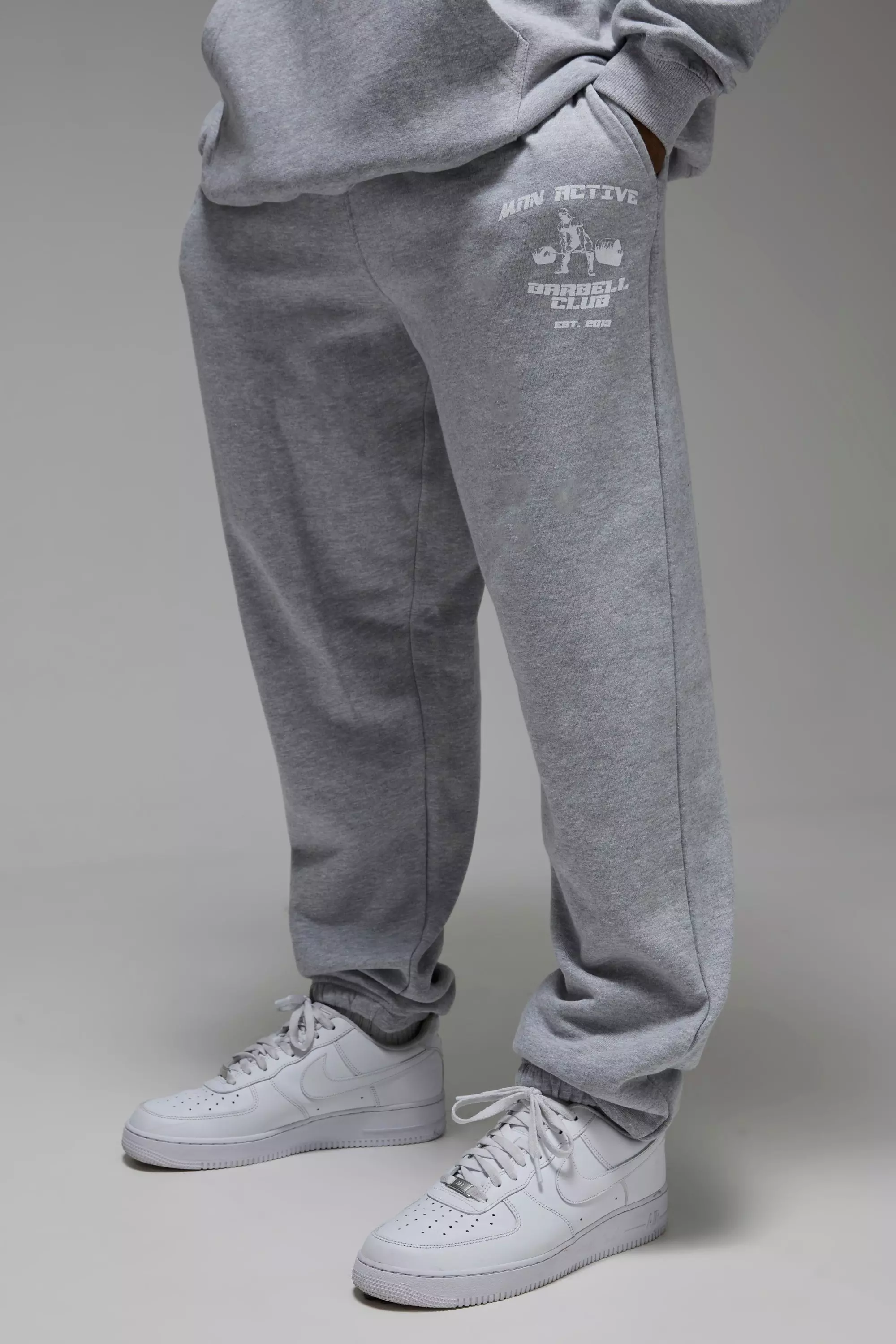 Grey marl Man Active Oversized Barbell Club Joggers alternative image