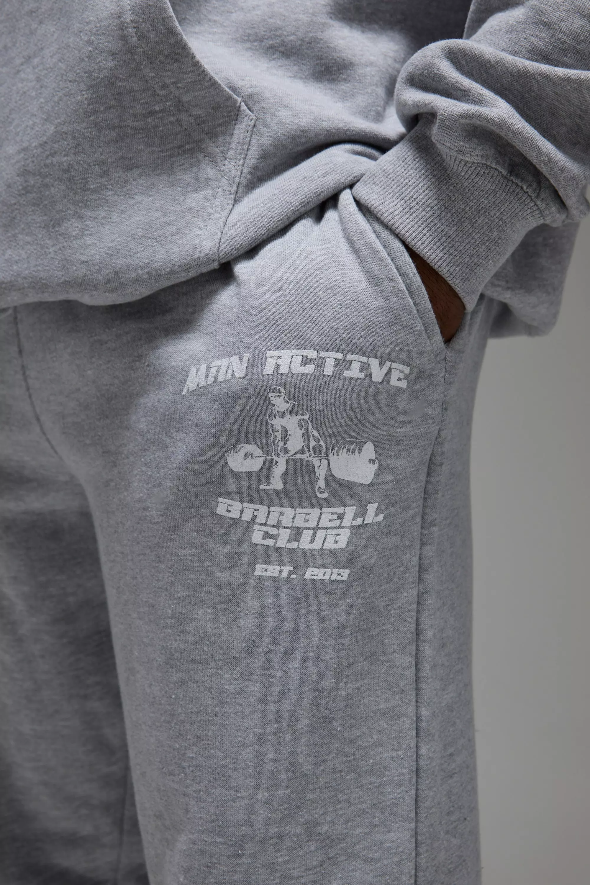 Grey marl Man Active Oversized Barbell Club Joggers alternative image