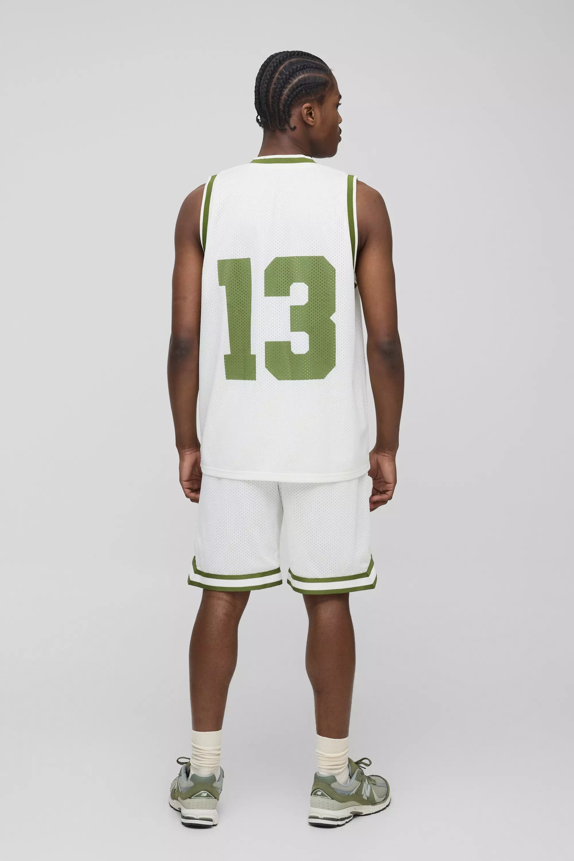 Oversized 13 V Neck Mesh Basketball Vest | boohooMAN USA