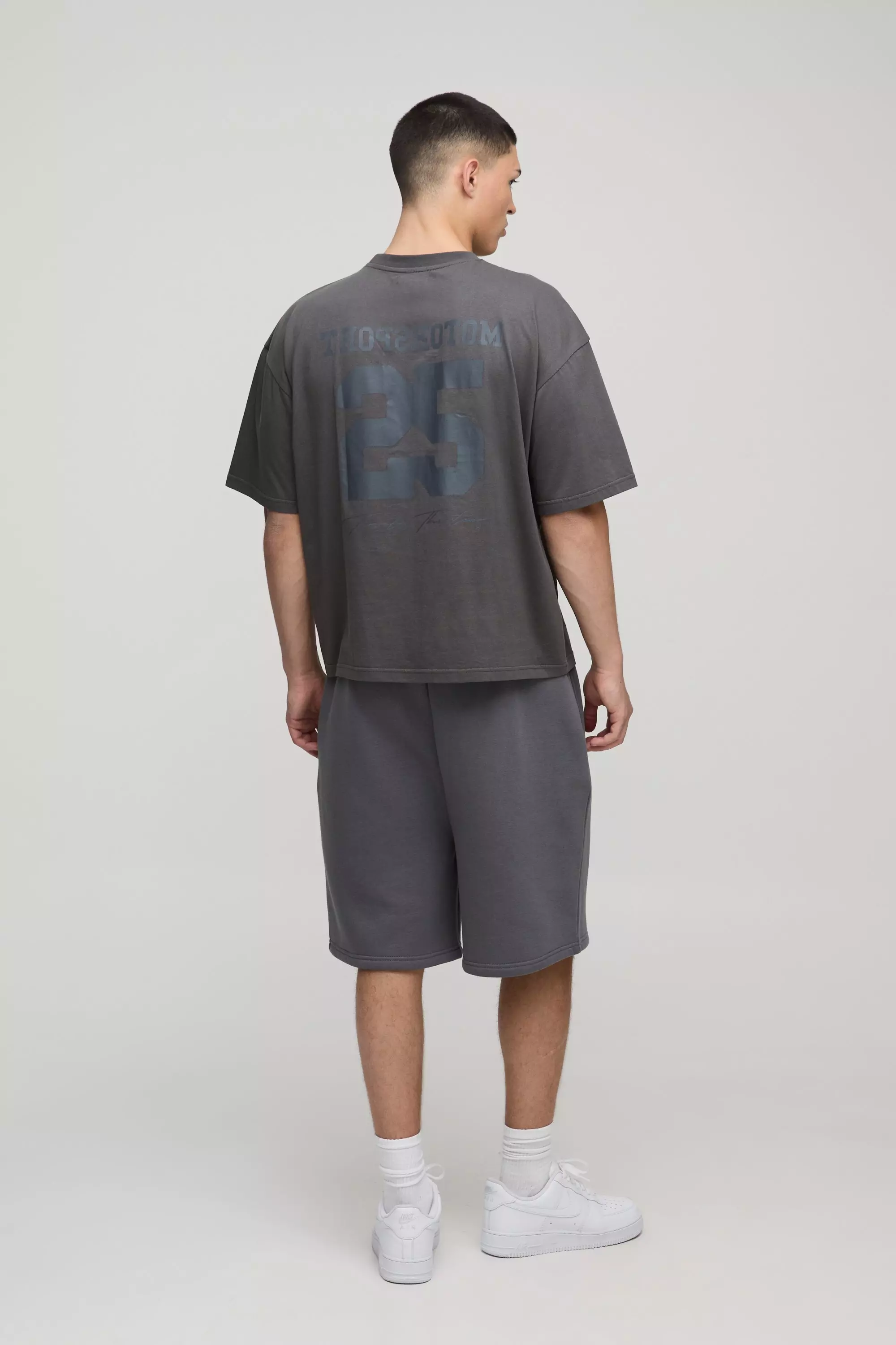Kastiges Oversize T-Shirt mit 25-Print, Charcoal alternatives Bild