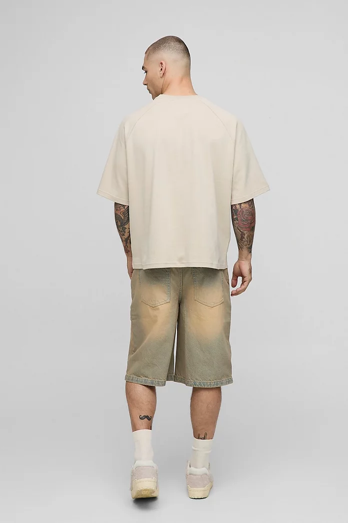 Oversized Boxy Extended Neck 25 Varsity Tonal Printed Raglan Oversized Boxy Extended Neck 25 Varsity Tonal Printed Raglan