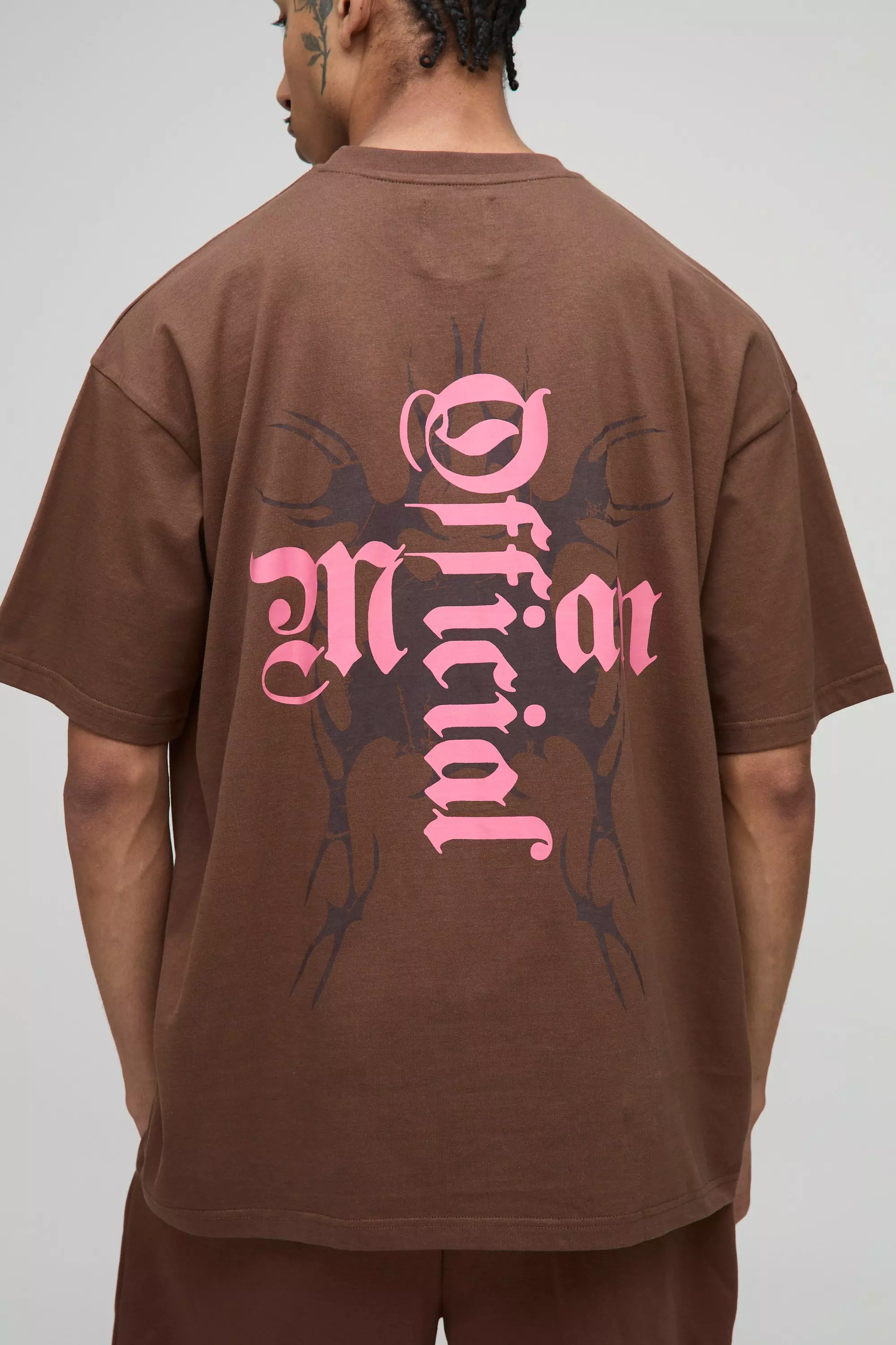 Chocolate Oversized Official Cross Graphic T-Shirt & Short Set alternative image
