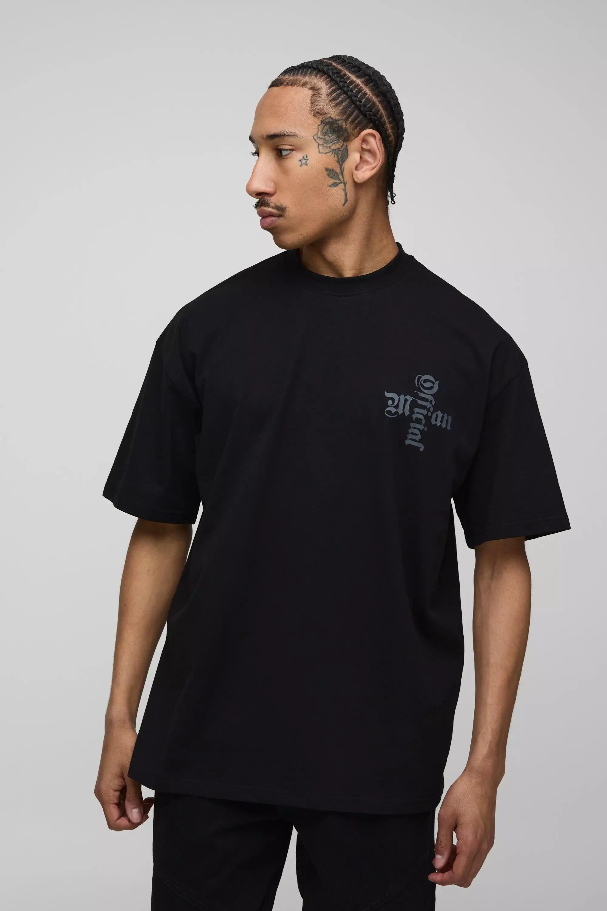 Black Oversized Official Cross Graphic T-Shirt alternative image